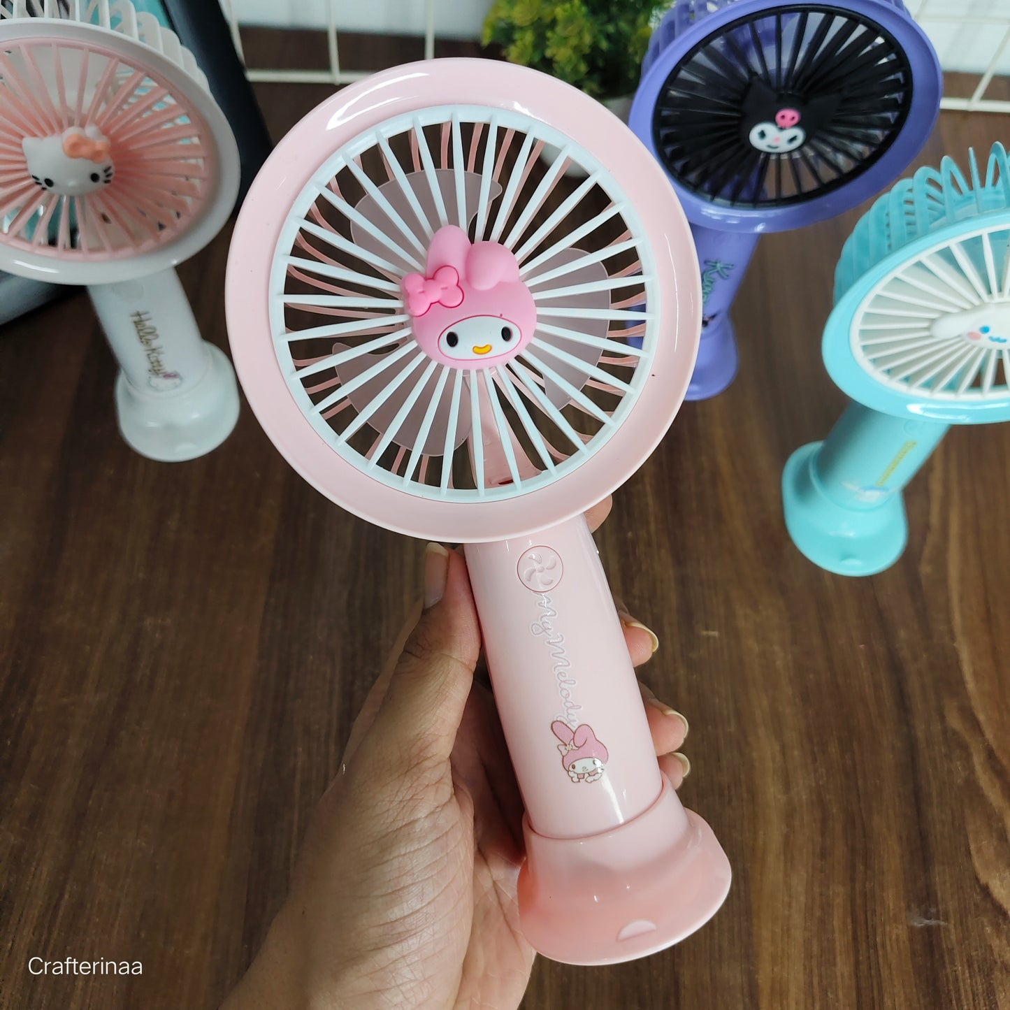 Kawaii Handfans| kawaii Character Handheld Mini Fan – Hello Kitty / My Melody / Kuromi / Cinnamoroll