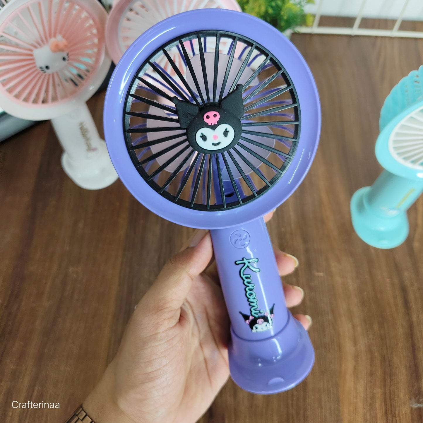 Kawaii Handfans| kawaii Character Handheld Mini Fan – Hello Kitty / My Melody / Kuromi / Cinnamoroll