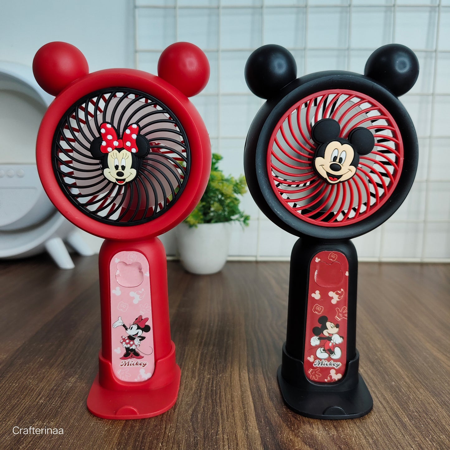 Minnie & Mickey Mouse 2-in-1 Mini Desk Fan – Cute Rechargeable Fan for Summer Cool Comfort