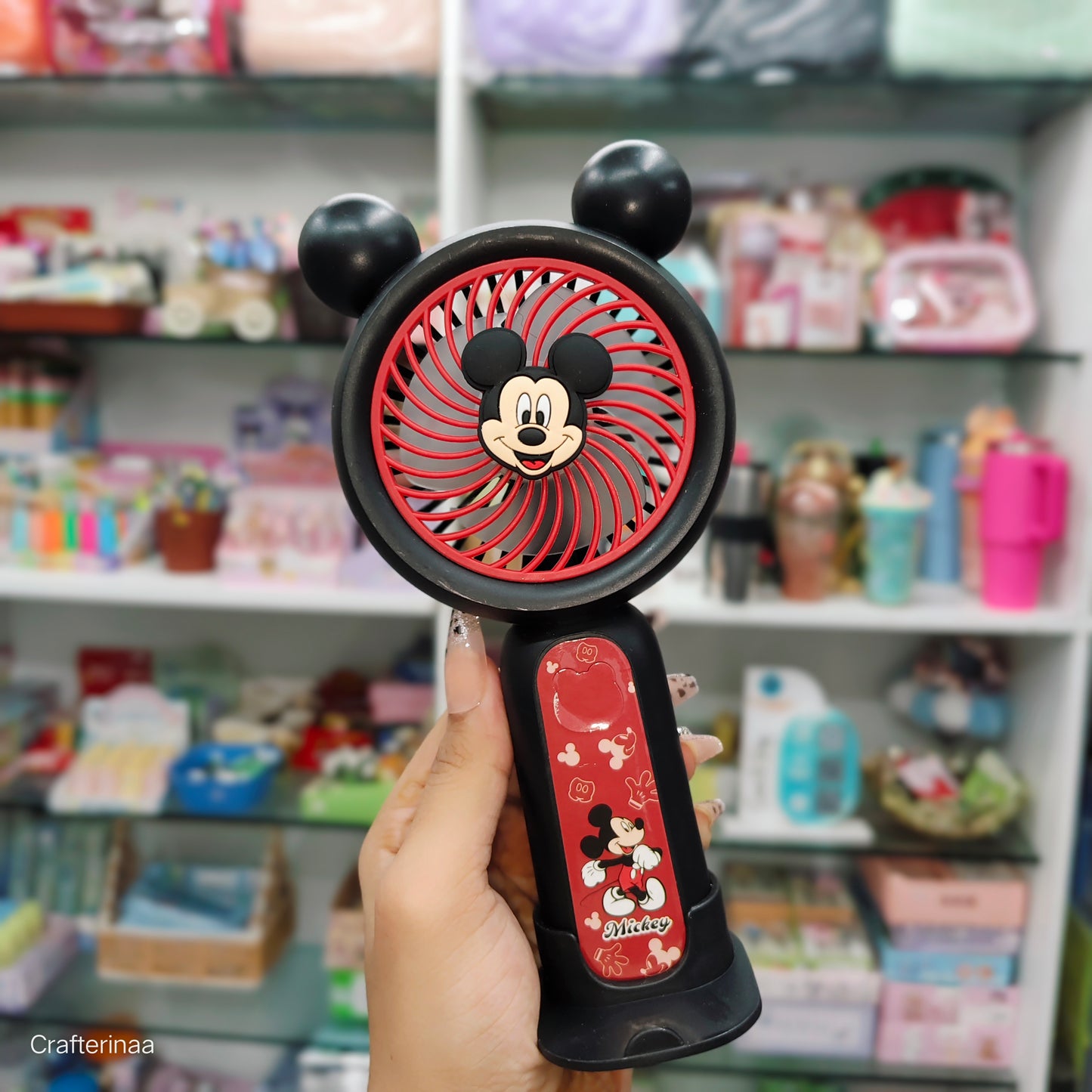 Minnie & Mickey Mouse 2-in-1 Mini Desk Fan – Cute Rechargeable Fan for Summer Cool Comfort