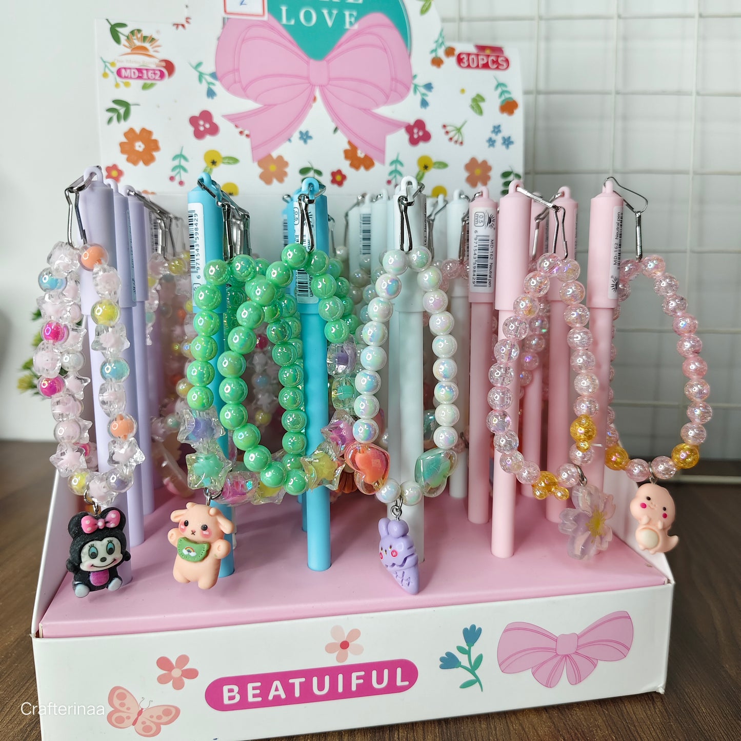 Kawaii Beaded Pen with Bracelet |Bracelet Pens with Cute Animal Charms