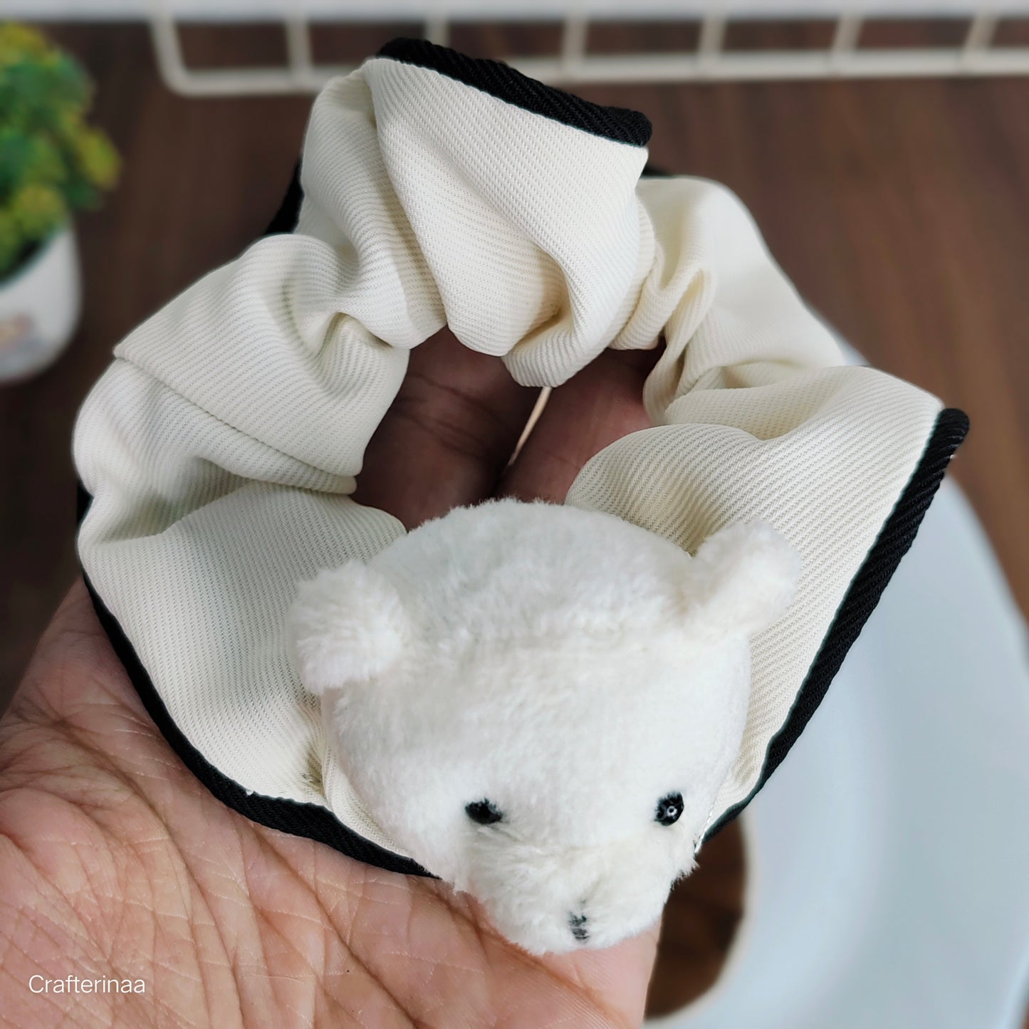 "Teddy Bear Plush Scrunchies – Soft & Cute Animal Hair Bands for Girls and Women"