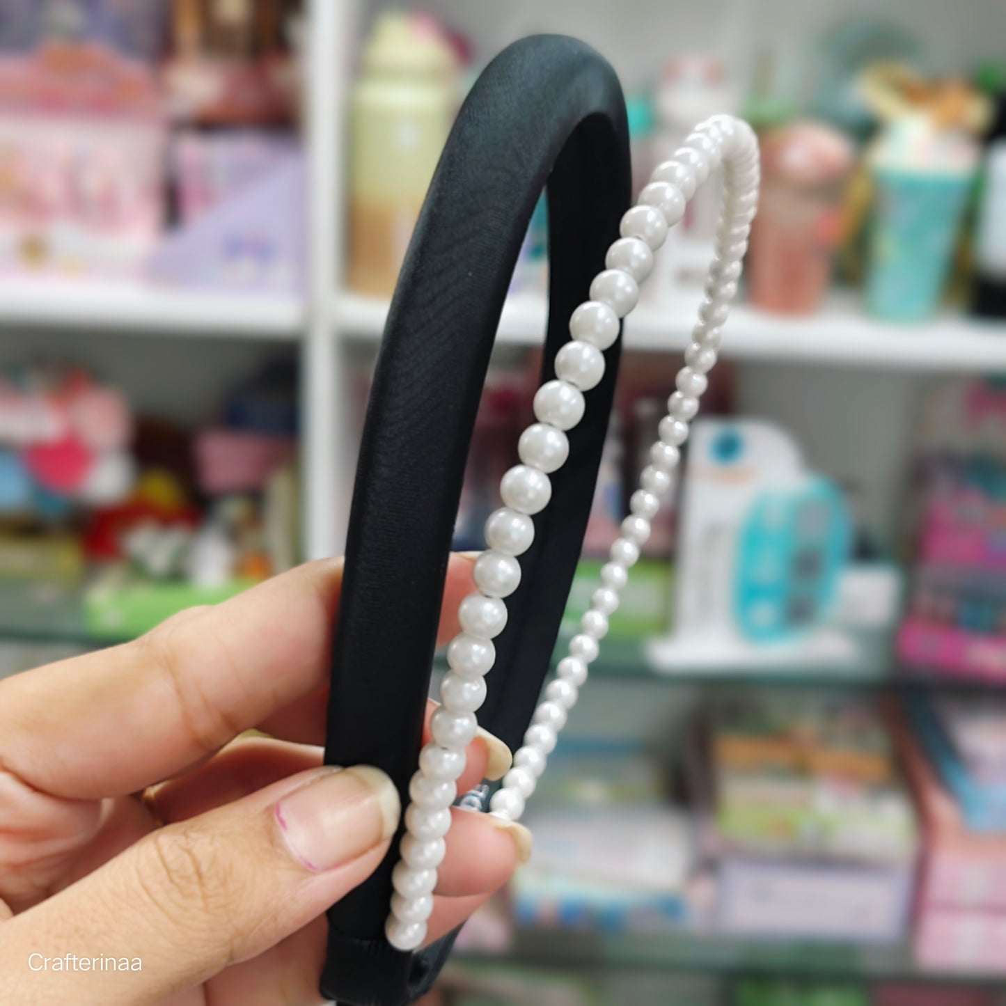 "Soft Satin Padded Hairbands with Pearls – Premium Headbands for Women & Teen Girls"
