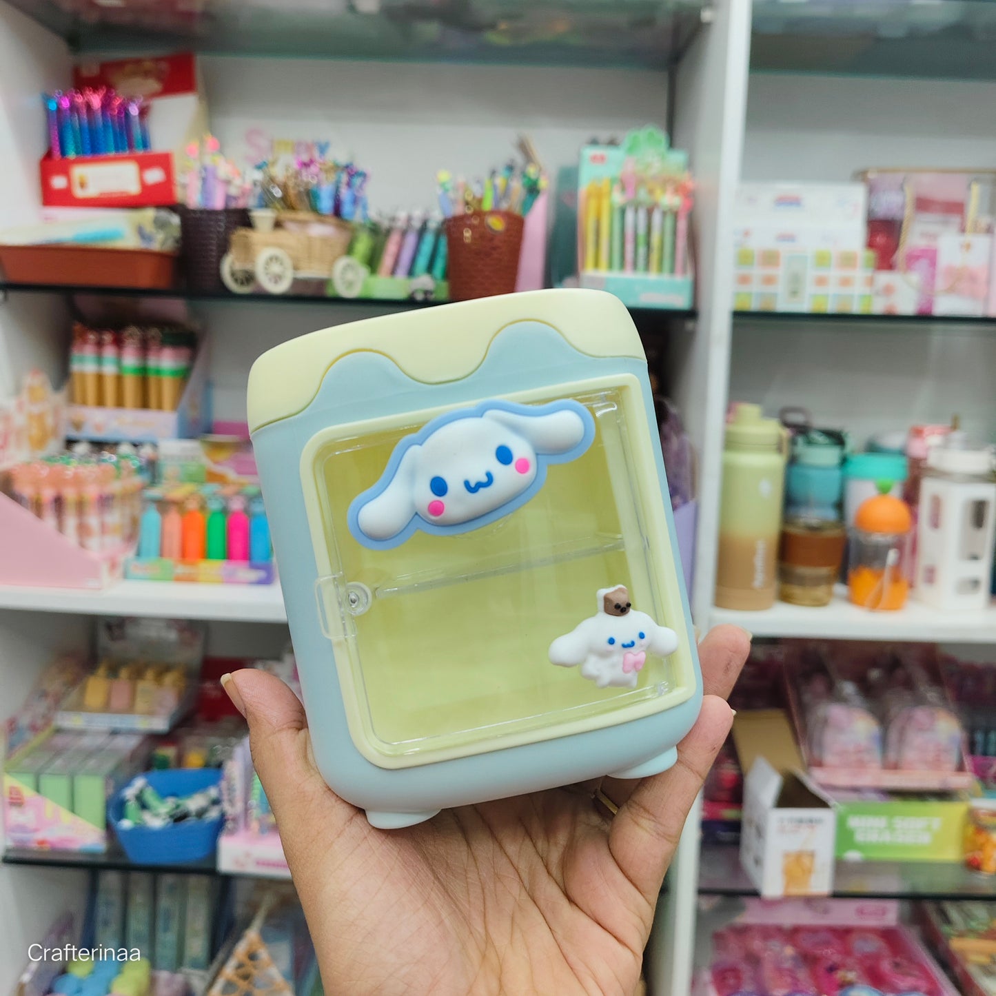 "Kawaii Character Pen Stand – Mini Fridge Style Storage for Desk Accessories"