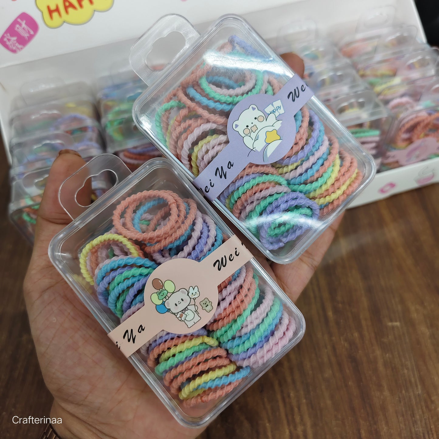 "Spiral Hair Rubber Bands – 1 Box of 30+ Colorful, Stretchable Hair Ties for Daily Use”