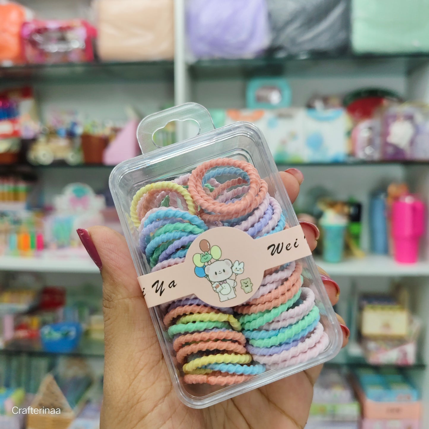"Spiral Hair Rubber Bands – 1 Box of 30+ Colorful, Stretchable Hair Ties for Daily Use”