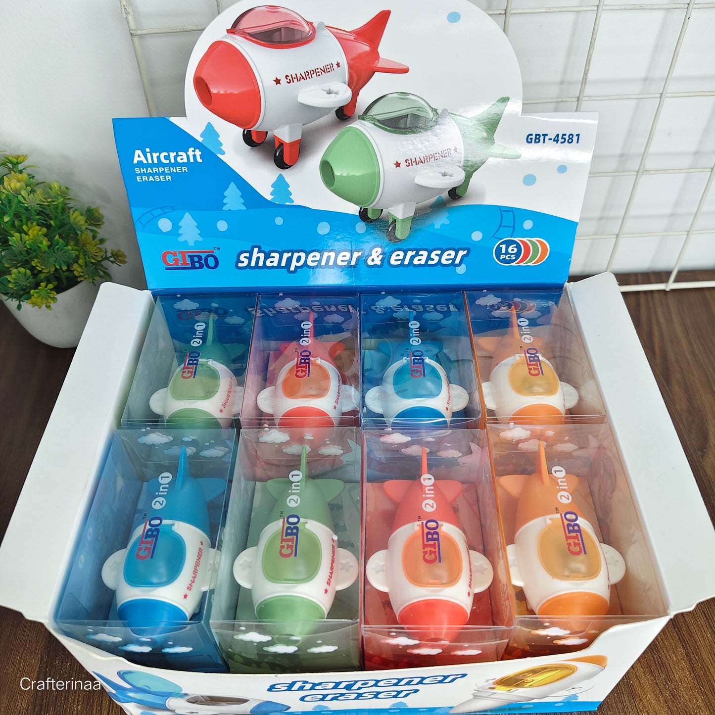 “2-in-1 Aircraft Sharpener and Eraser for Kids – Cute Plane Shaped Stationery Tool for School & Gifting”