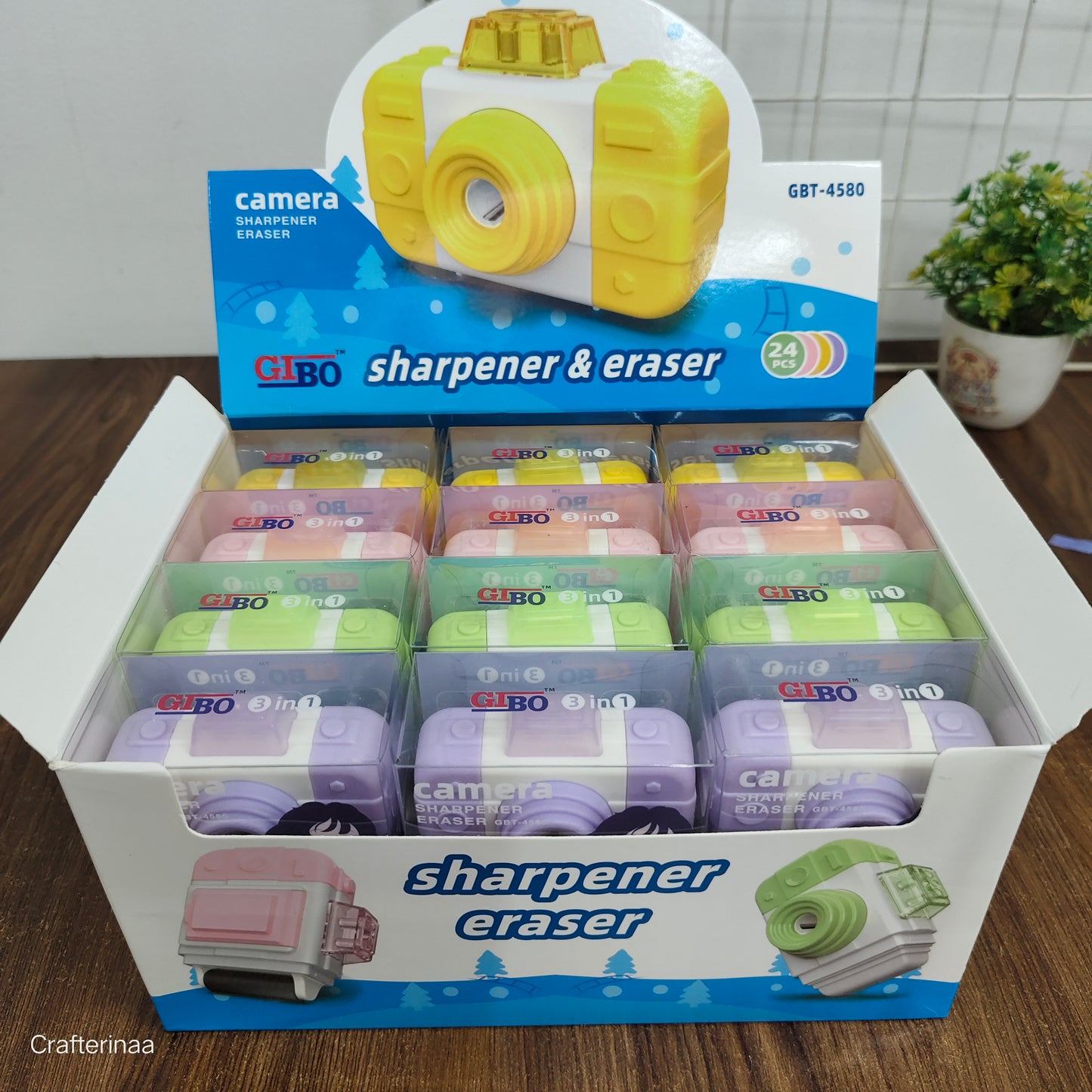 "Creative School Supplies – Camera Sharpener & Eraser Set"