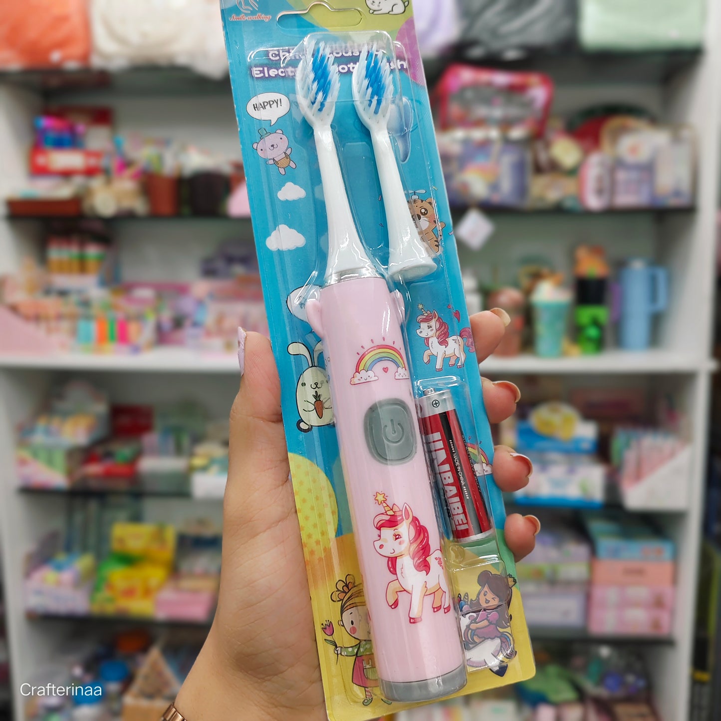 Kids Electric Toothbrush with Cartoon Design – Soft Bristles & Extra Head