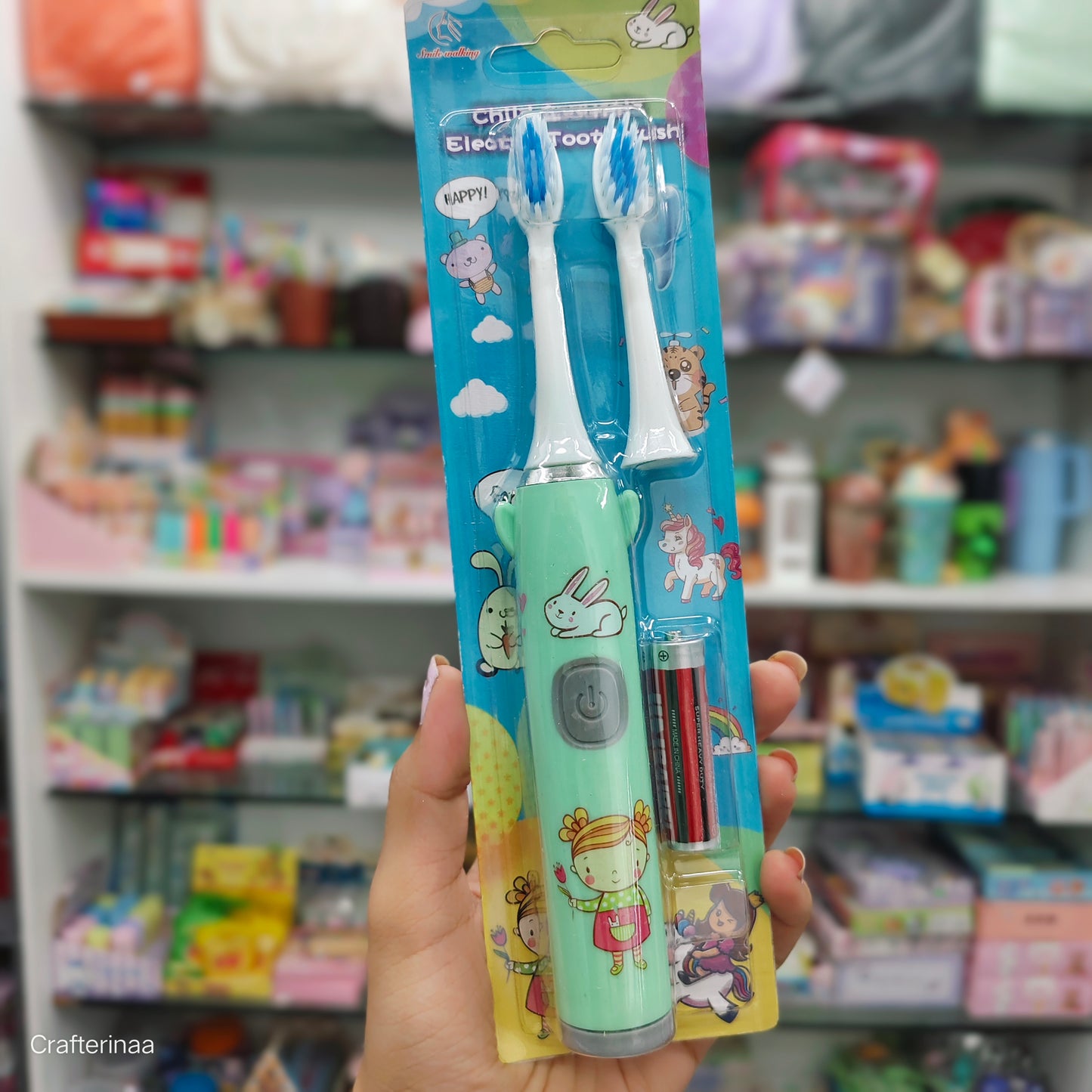 Kids Electric Toothbrush with Cartoon Design – Soft Bristles & Extra Head