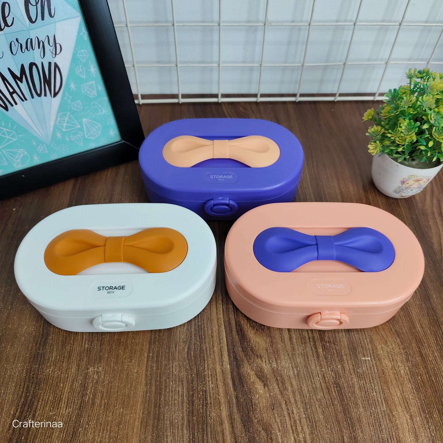 Multipurpose Storage Box with Bow Lid – Compact Organizer for Home