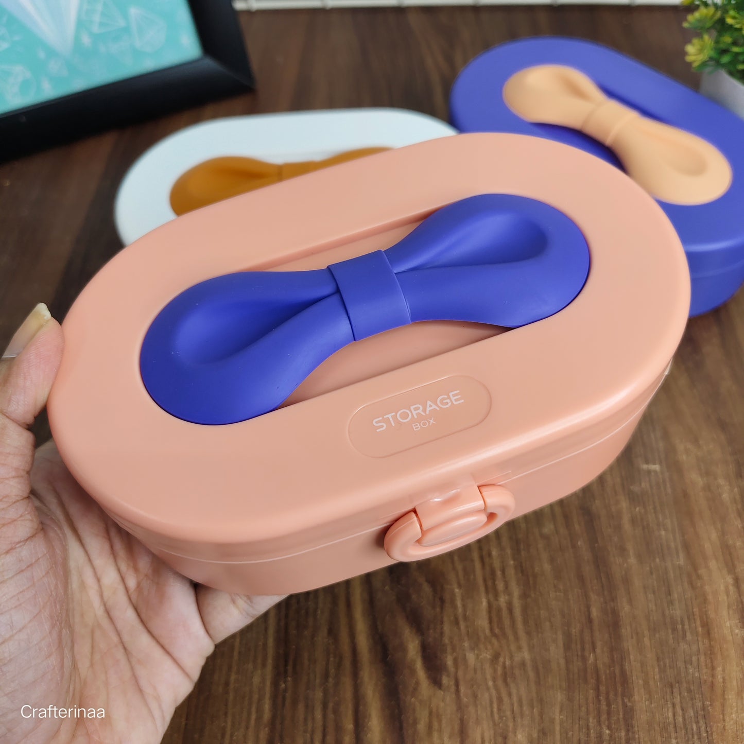 Multipurpose Storage Box with Bow Lid – Compact Organizer for Home