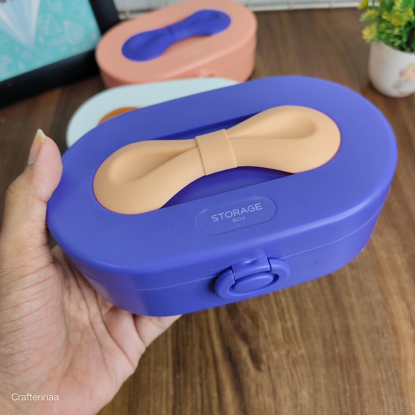 Multipurpose Storage Box with Bow Lid – Compact Organizer for Home