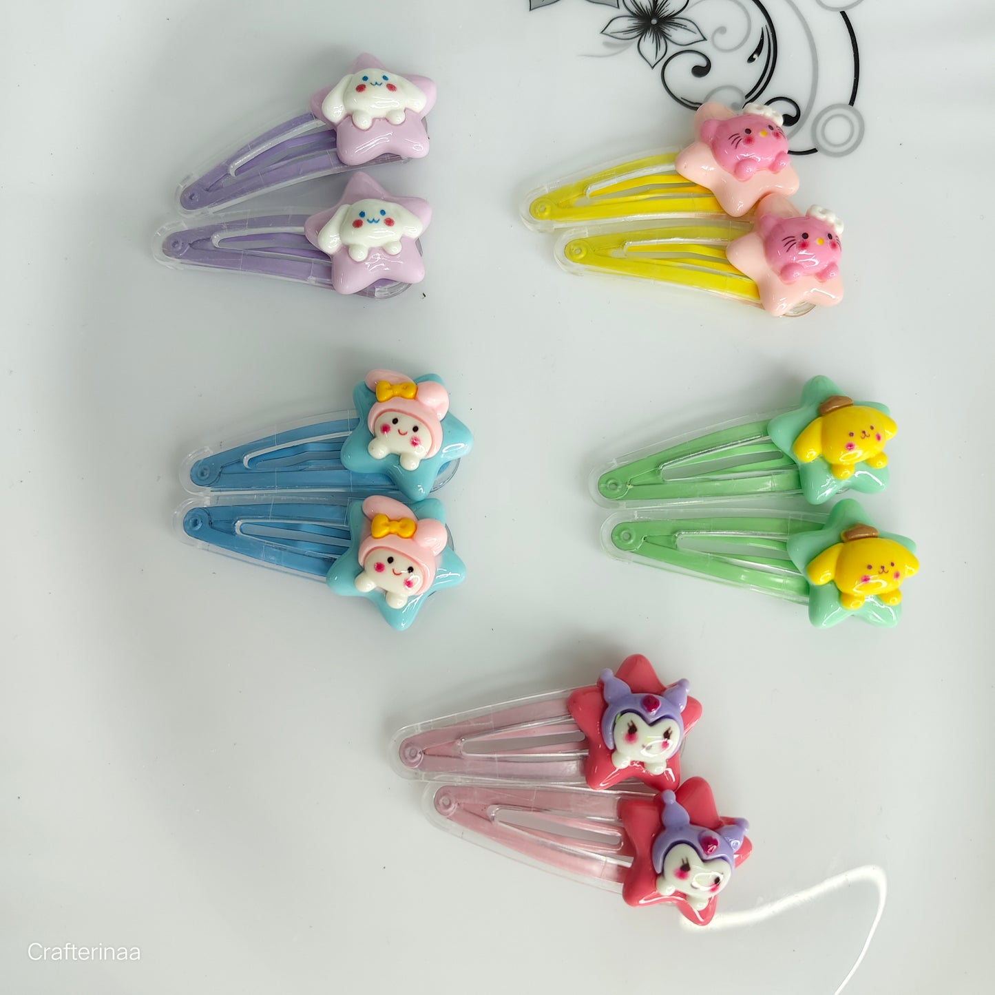 Kawaii Hair Clips|cute cartoon characters like cats, bunnies, and other
