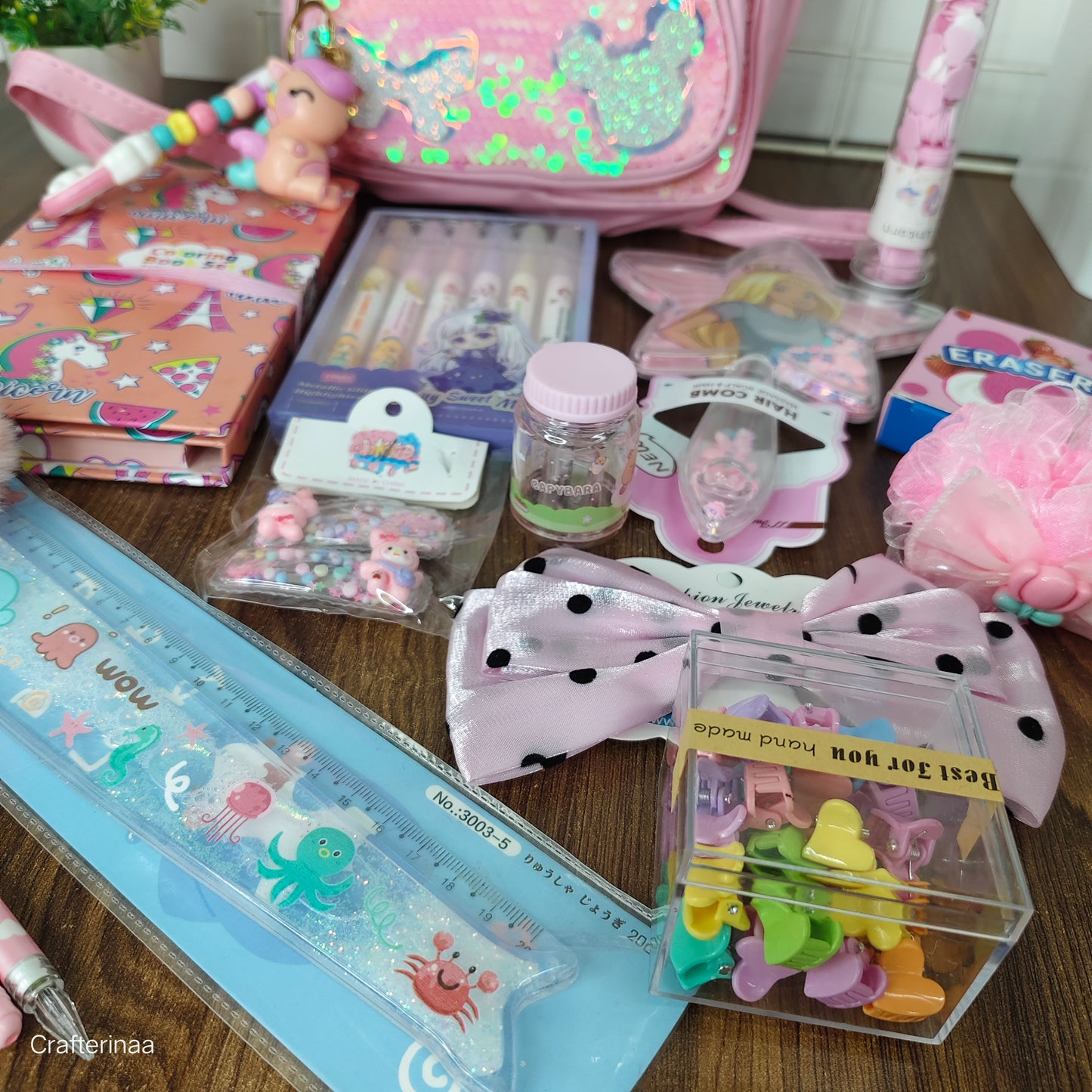 Girls Pink Sequin Backpack Hamper – Cute Accessories & Fun Activity Gift Set