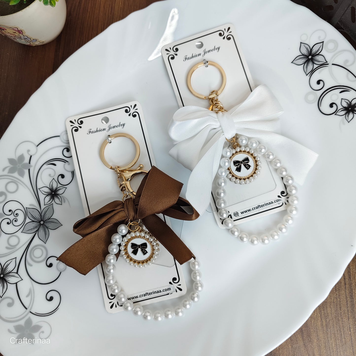 Pearl & Bow Charms for Bags and Phones – Feminine Accessories