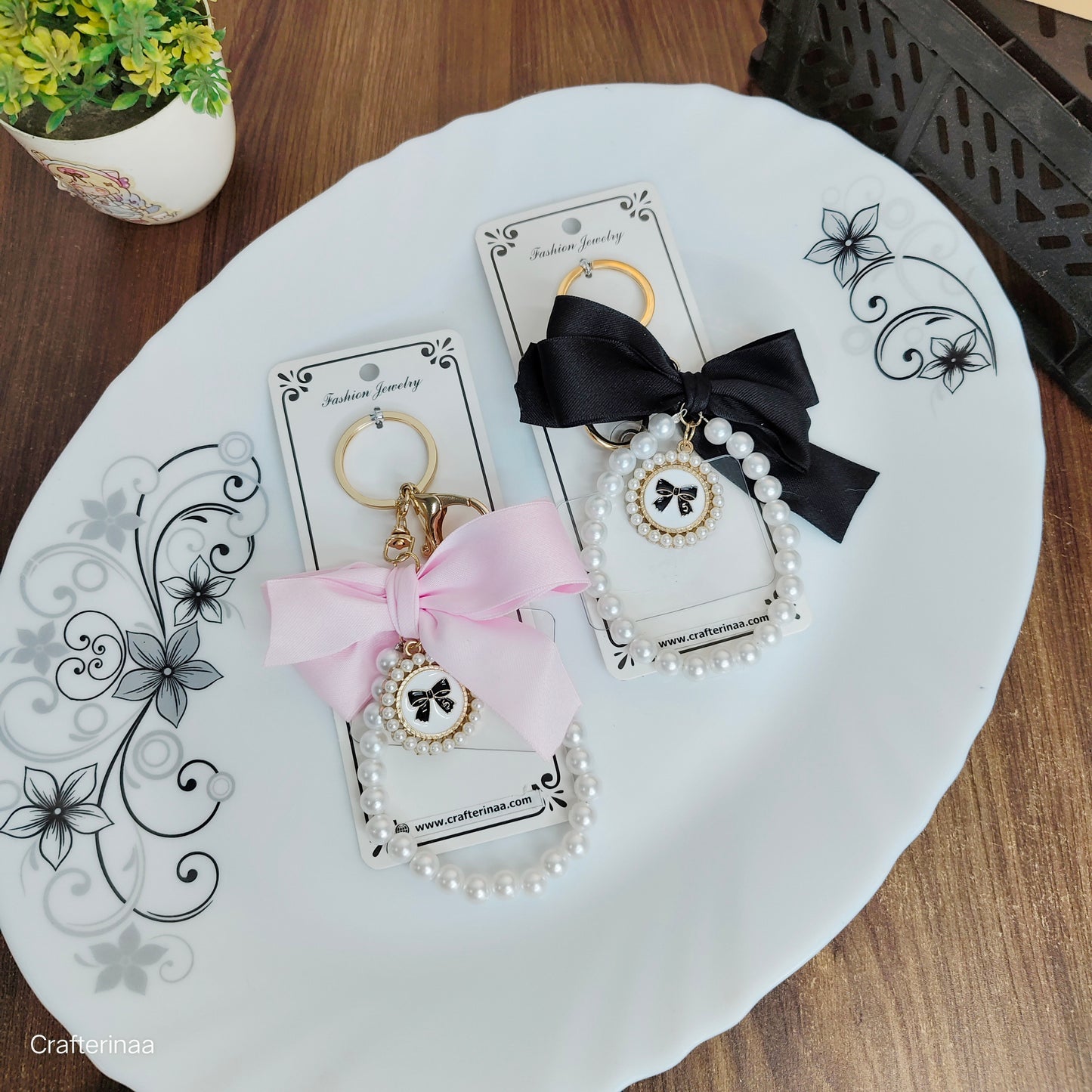 Pearl & Bow Charms for Bags and Phones – Feminine Accessories