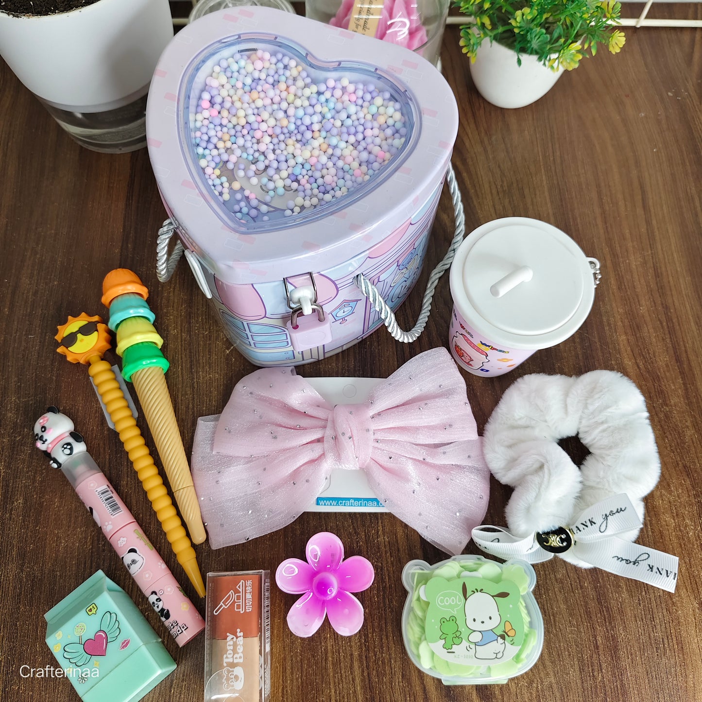 Cute Moneybank Accessories and stationery Hamper| gift hamper for girls| budget gift Hamper