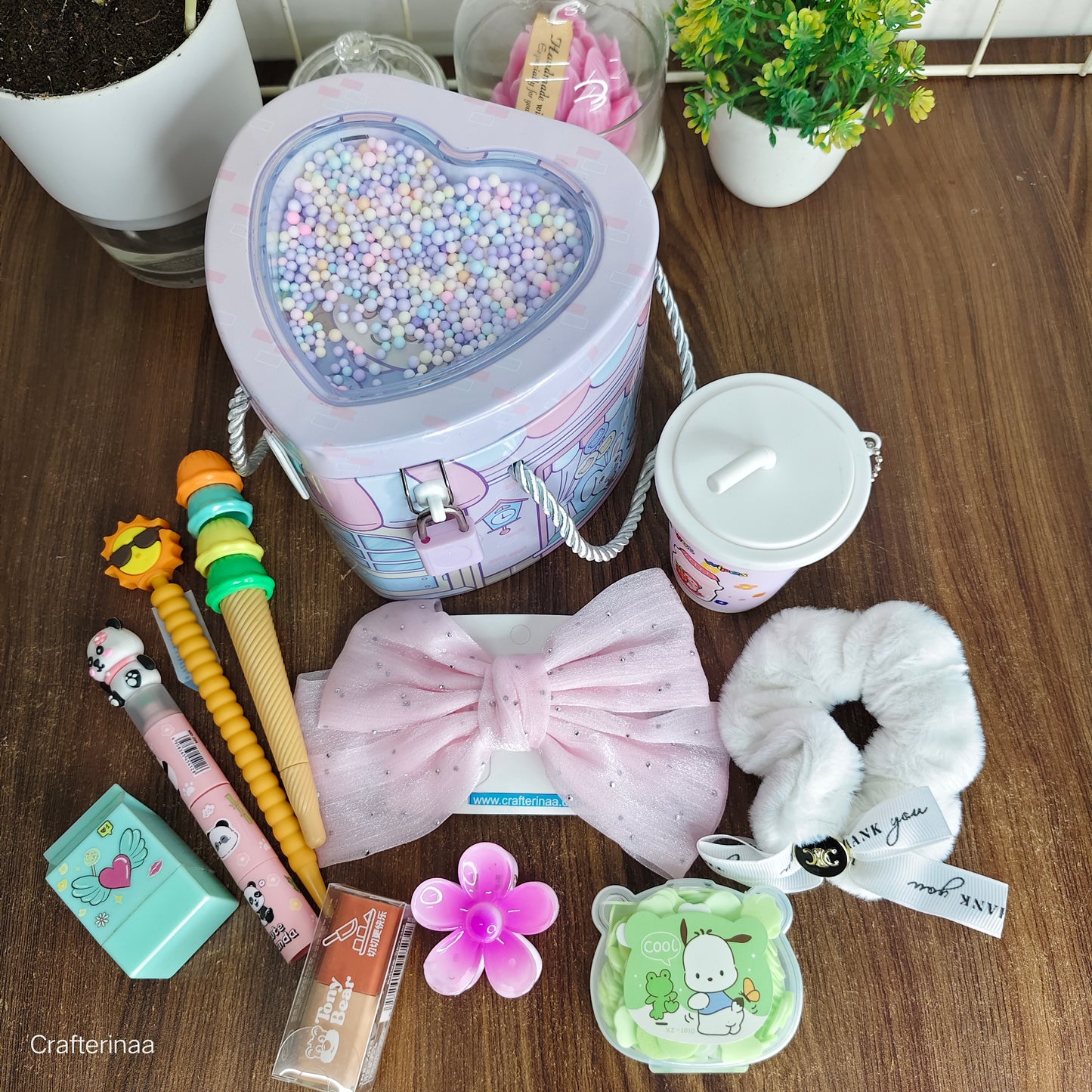 Cute Moneybank Accessories and stationery Hamper| gift hamper for girls| budget gift Hamper
