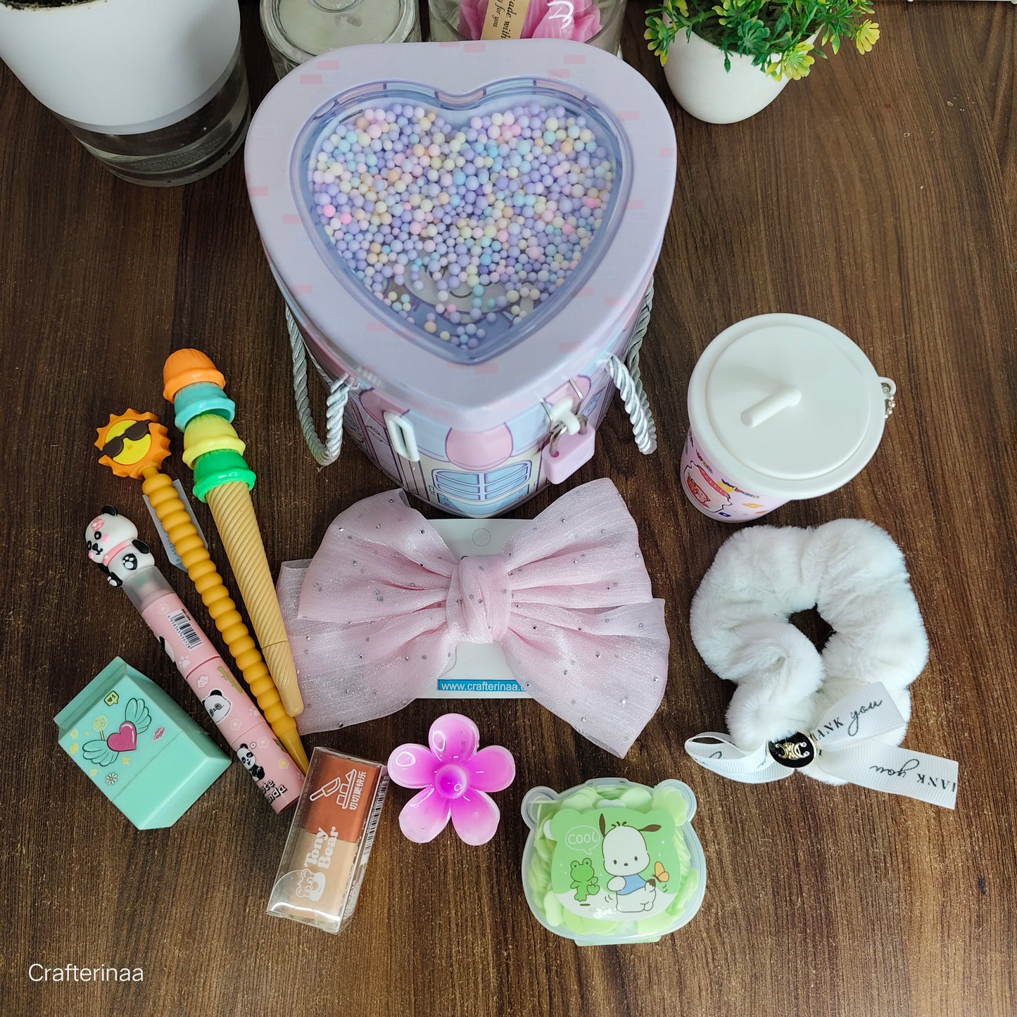 Cute Moneybank Accessories and stationery Hamper| gift hamper for girls| budget gift Hamper
