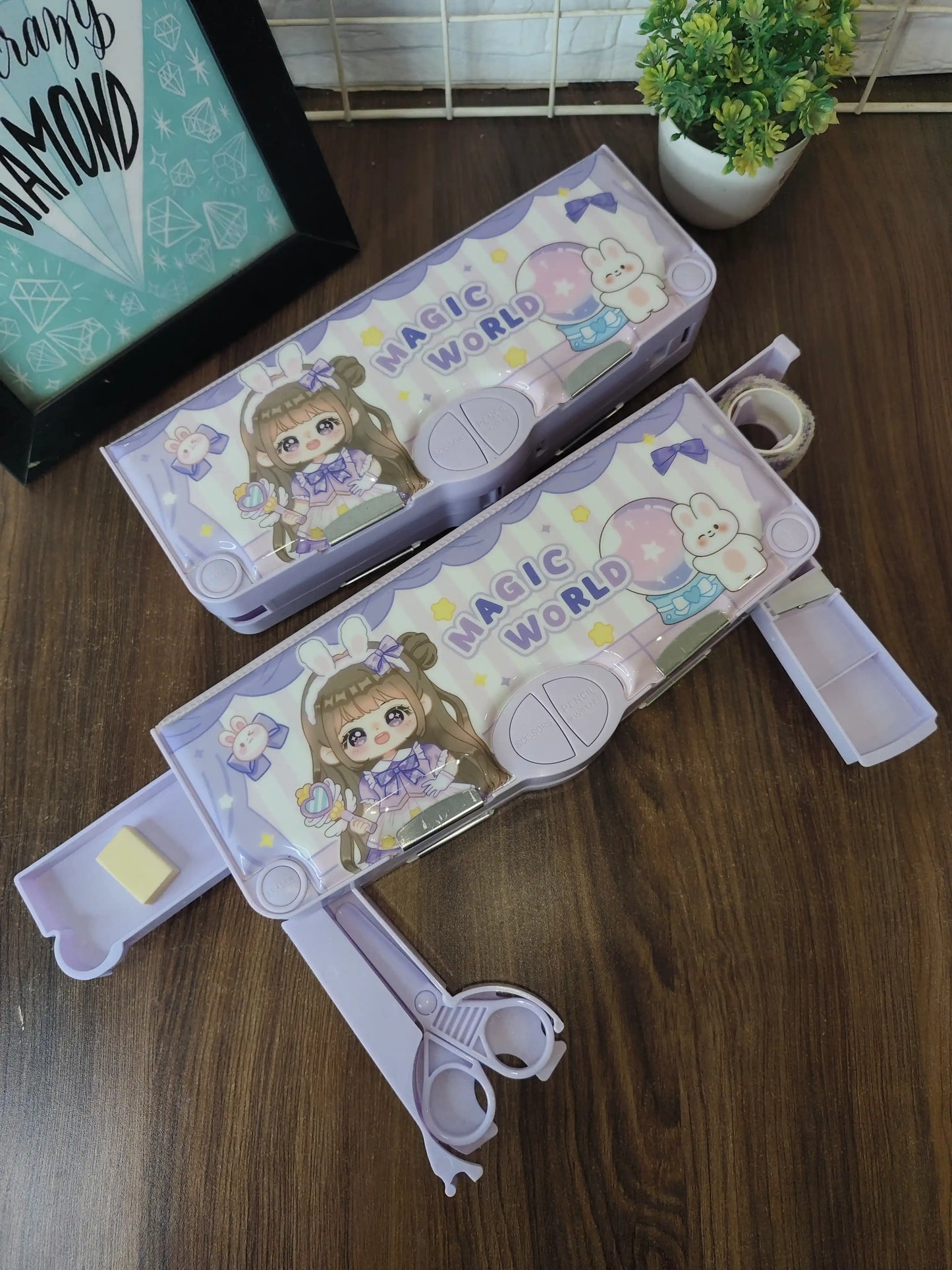 Kawaii multifunction compass box