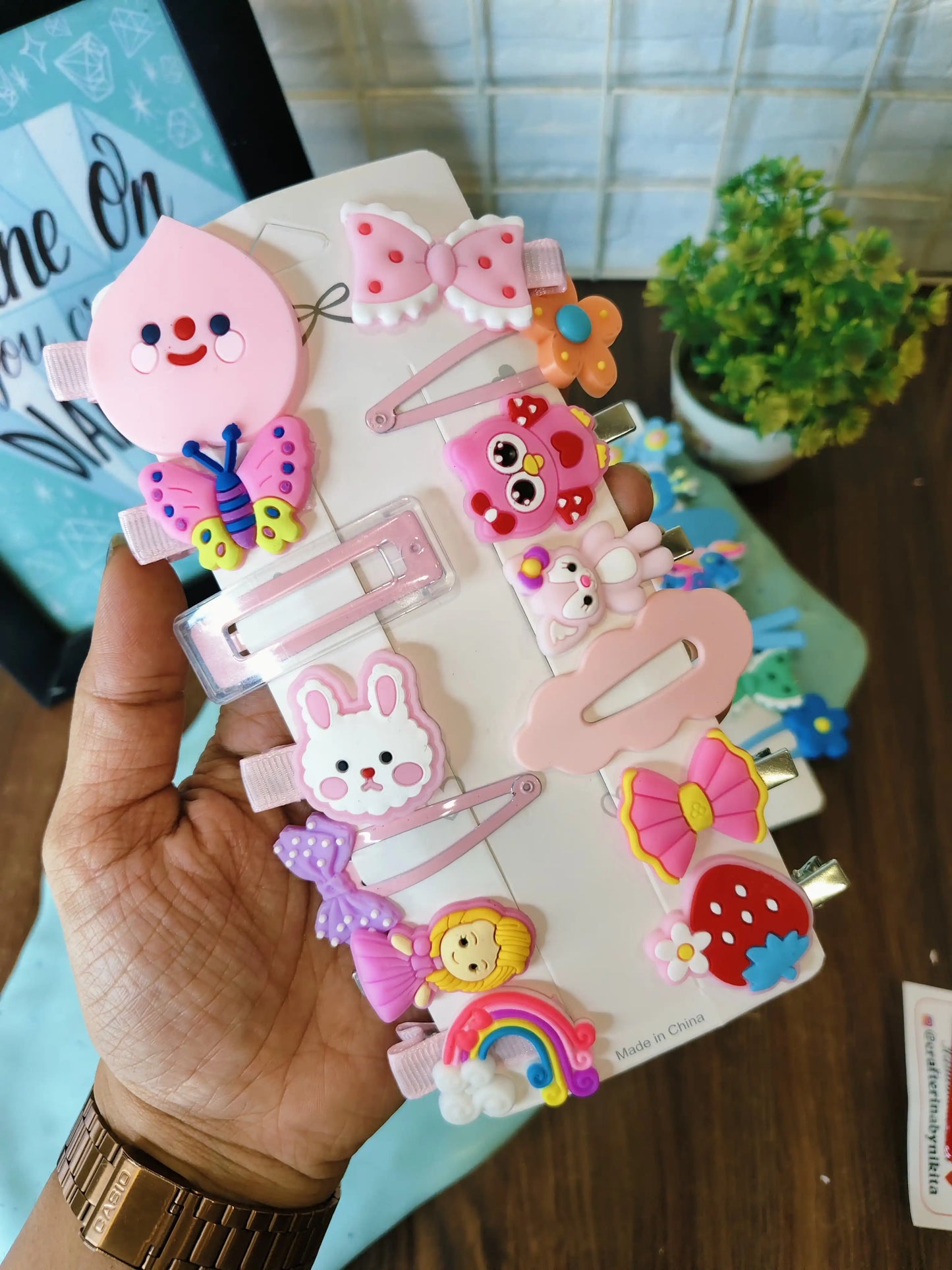 Kids hair clips card combo