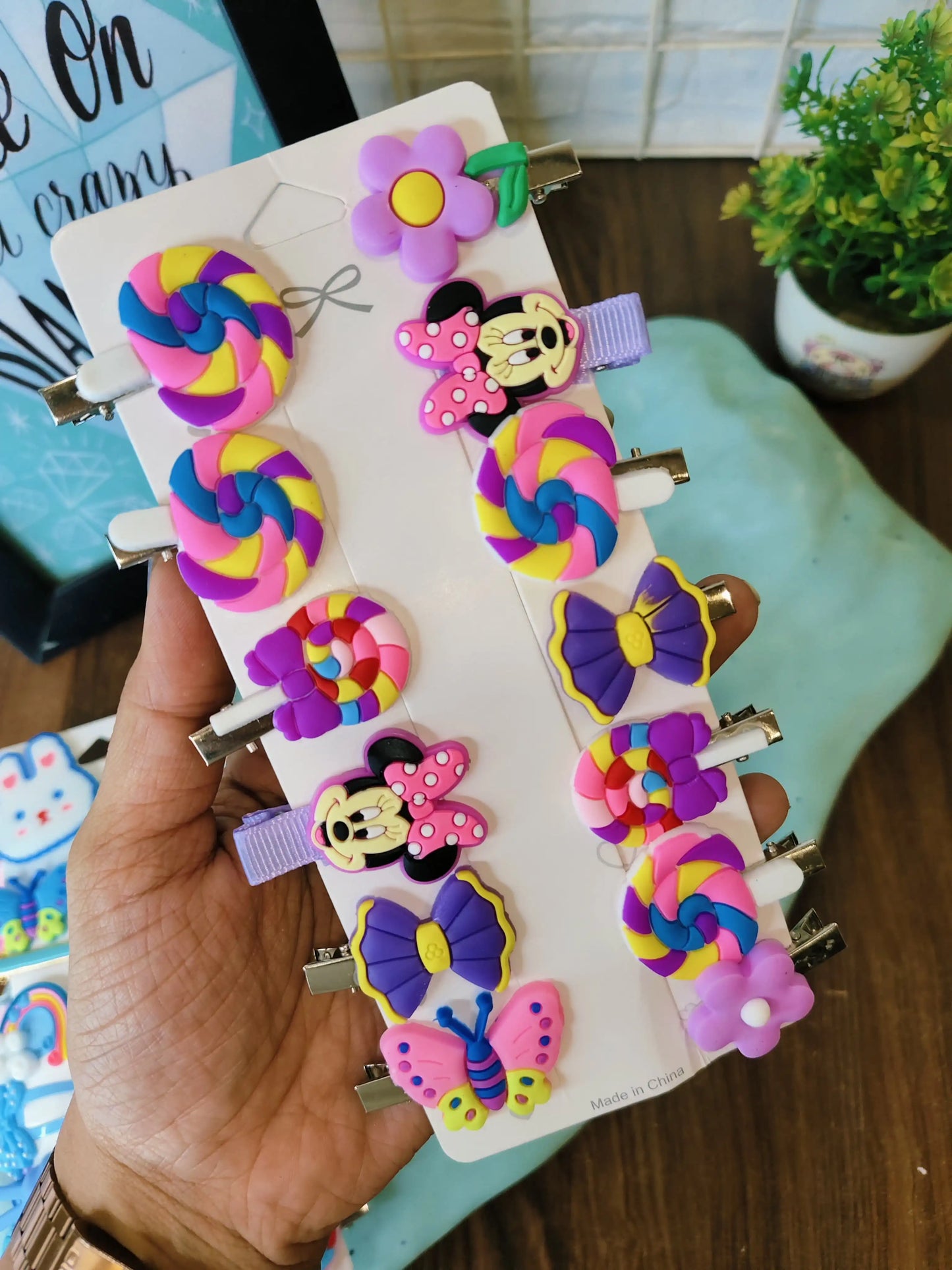 Kids hair clips card combo