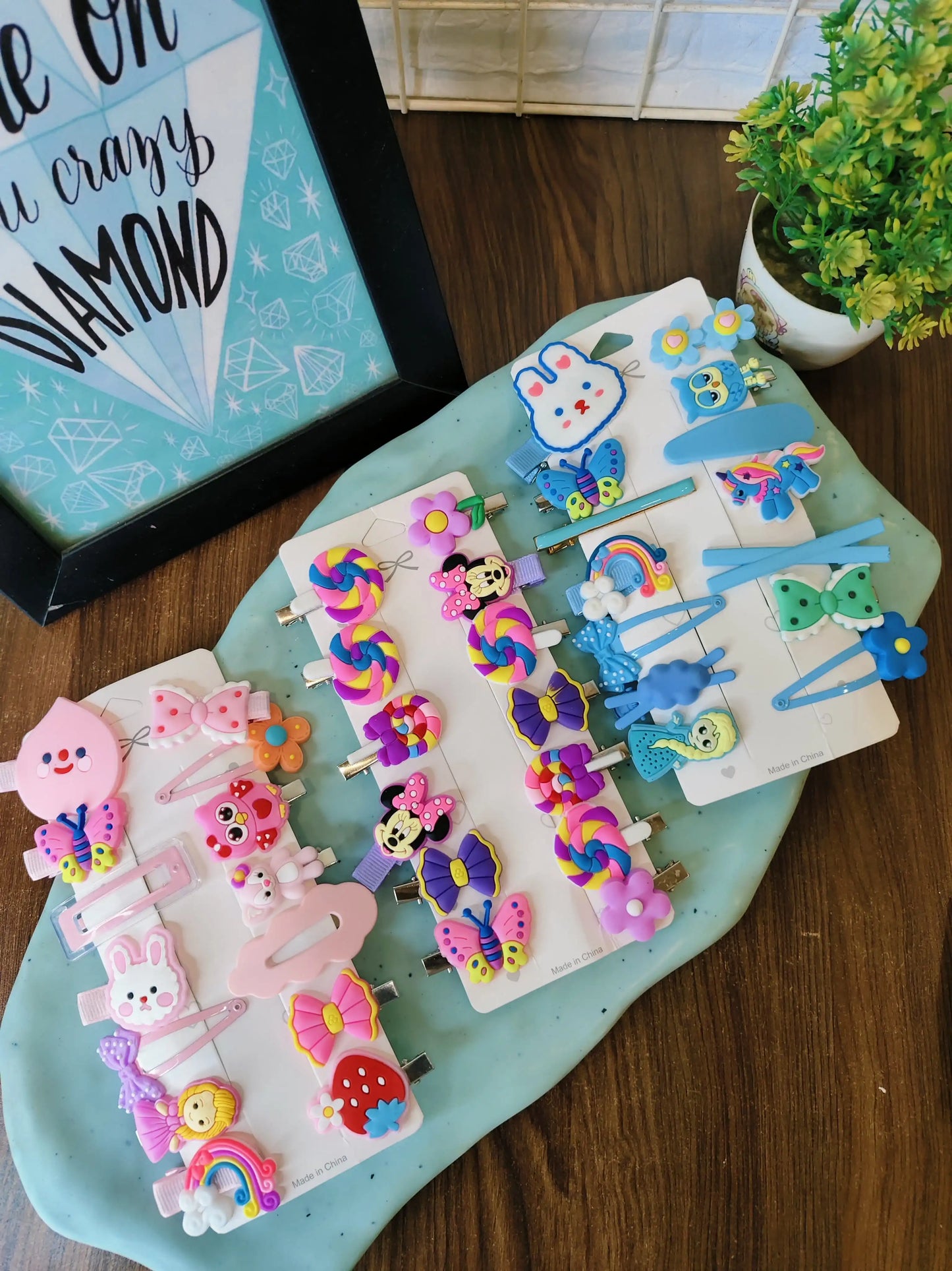Kids hair clips card combo