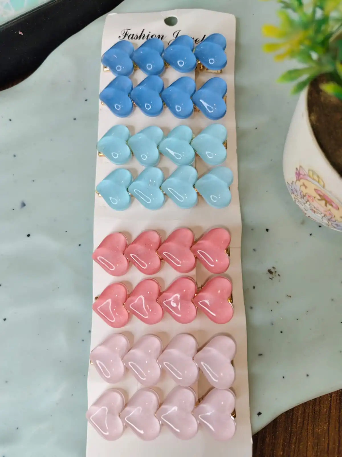 Little hearts hair clips