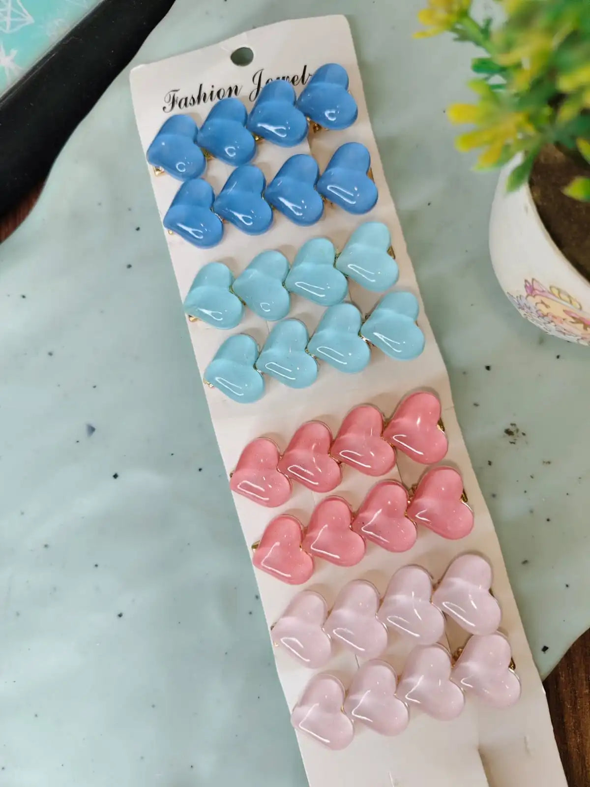 Little hearts hair clips