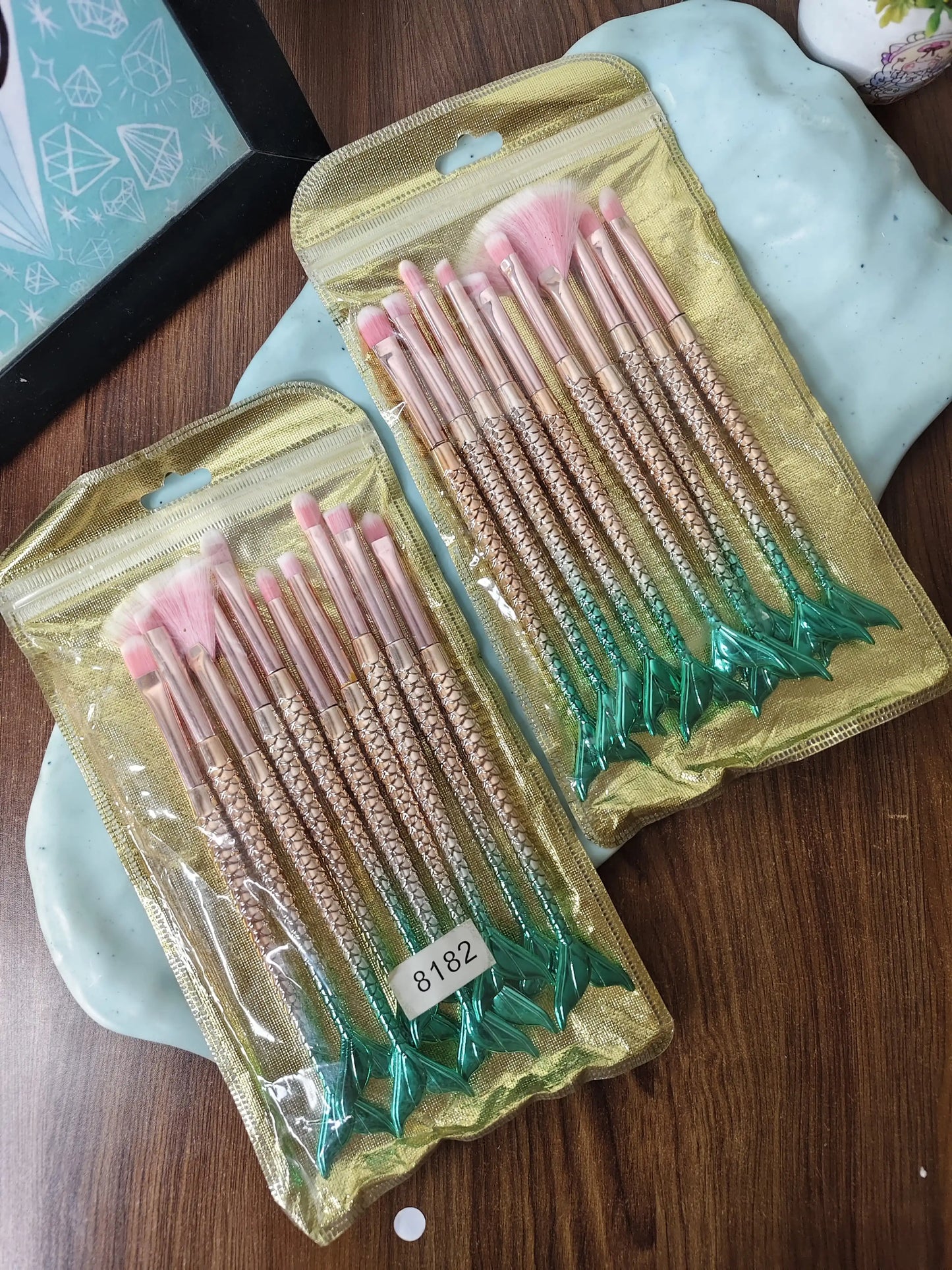 Mermaid make up brush set (10 brushes set)