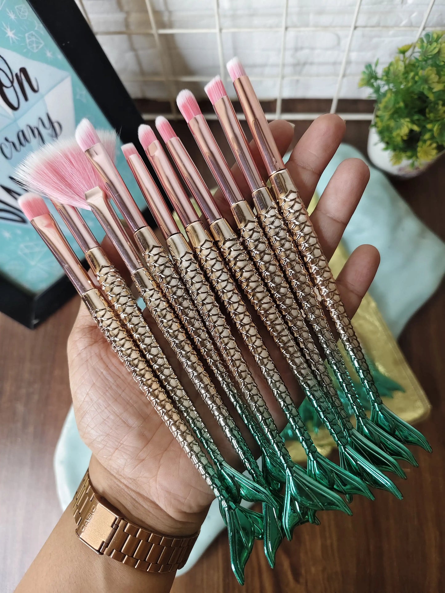 Mermaid make up brush set (10 brushes set)