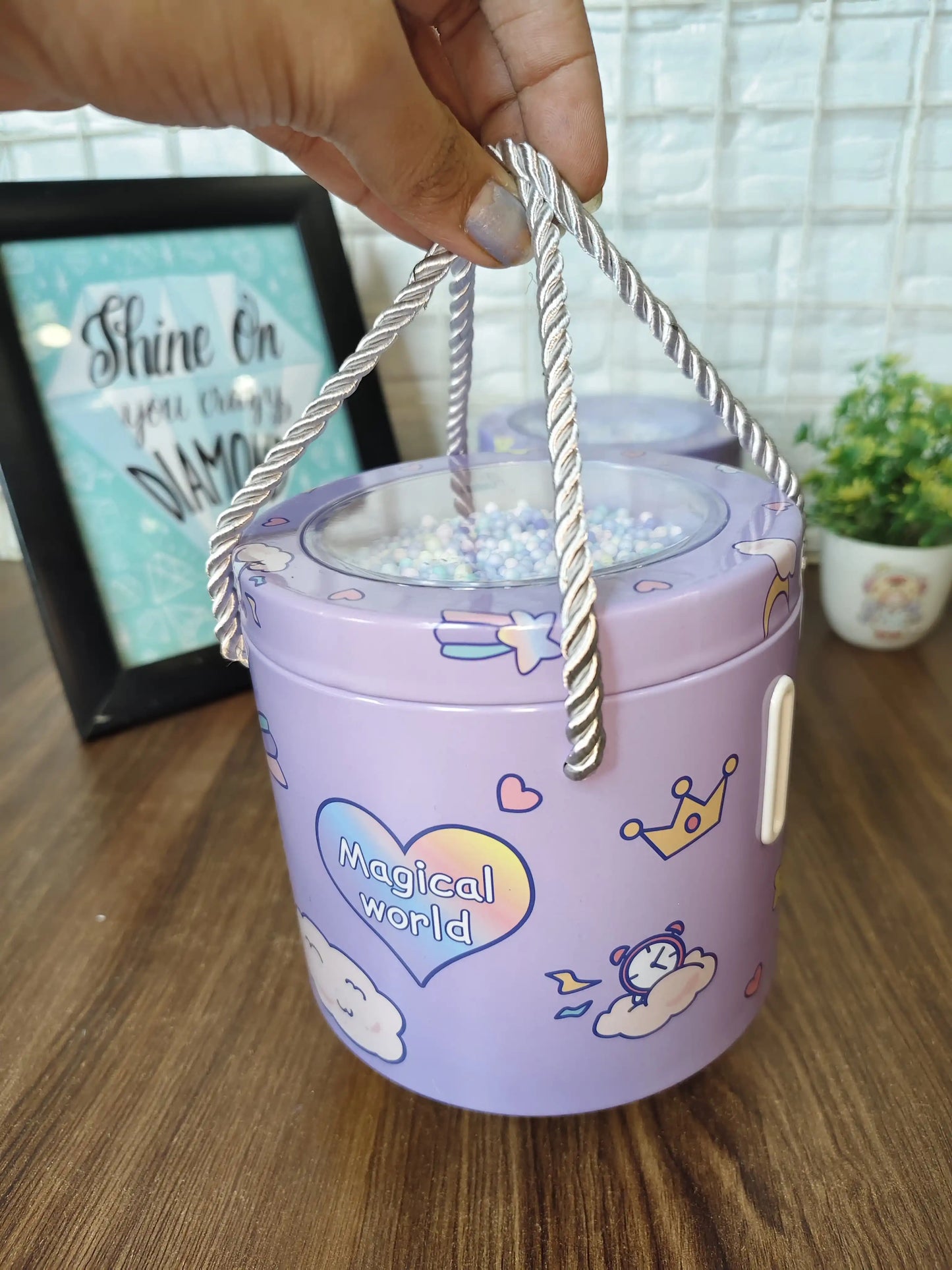 Round purple money Bank