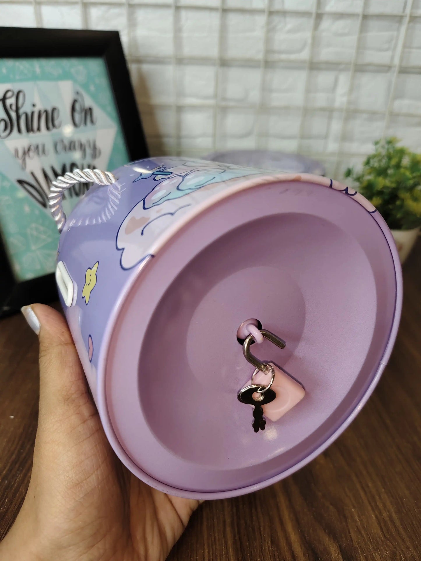 Round purple money Bank