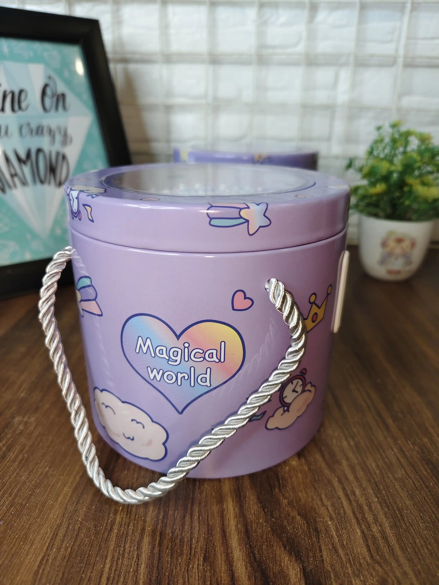 Round purple money Bank