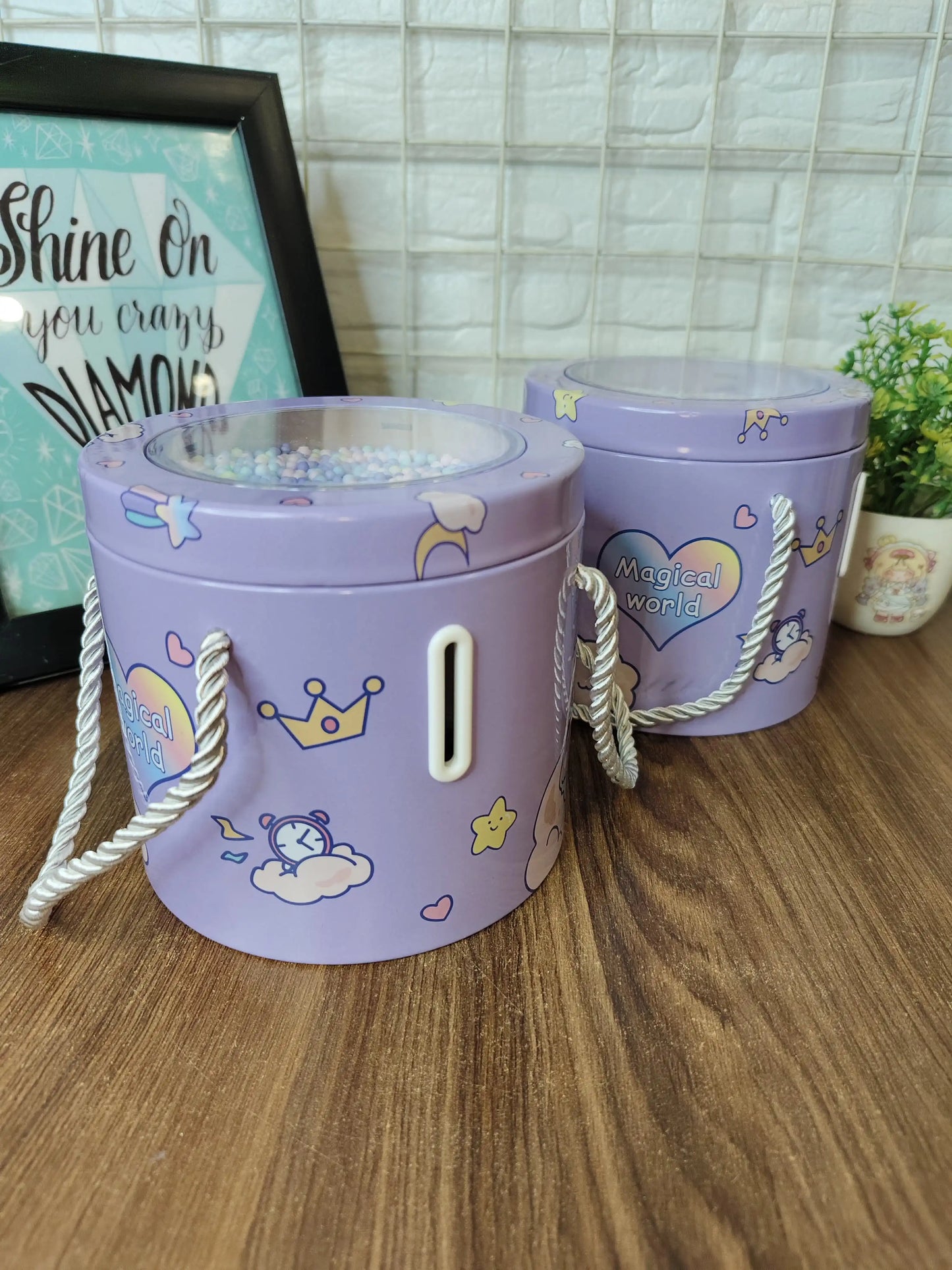 Round purple money Bank
