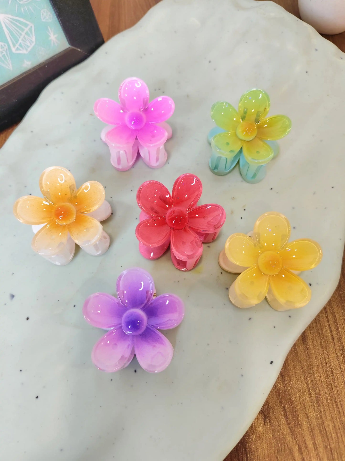 Small Flower Hair Claw Clip for Women & Girls | Cute Mini Floral Hair Accessory