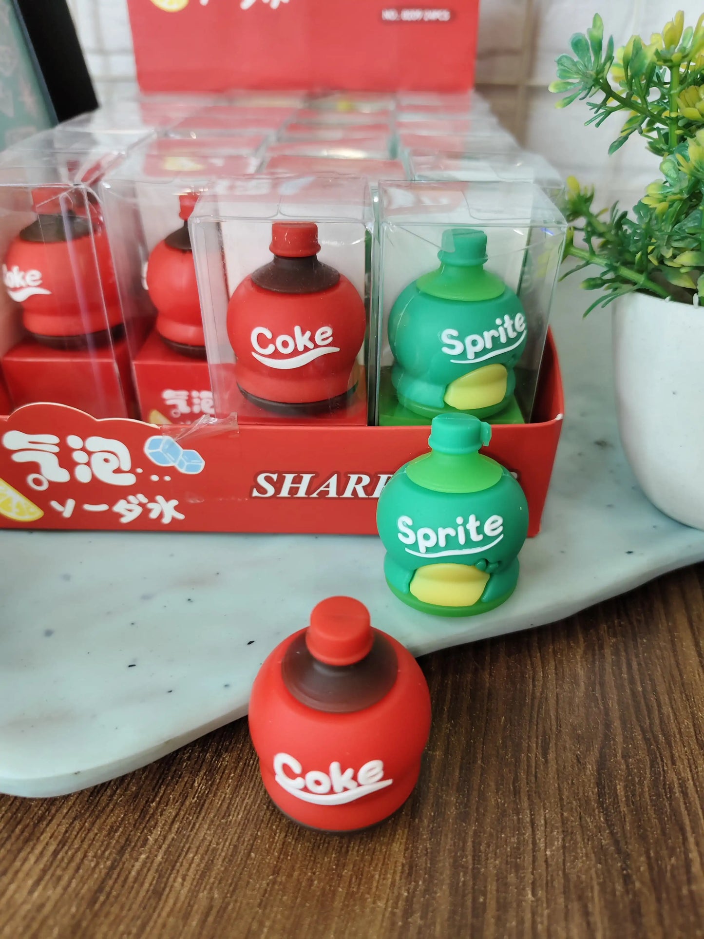 Sprite and coke silicon sharpener