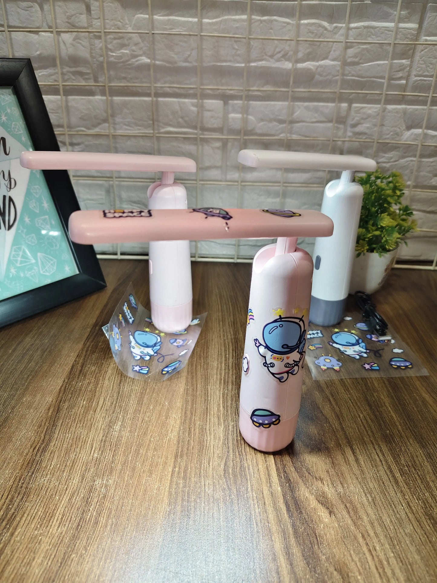 Table lamps with stickers