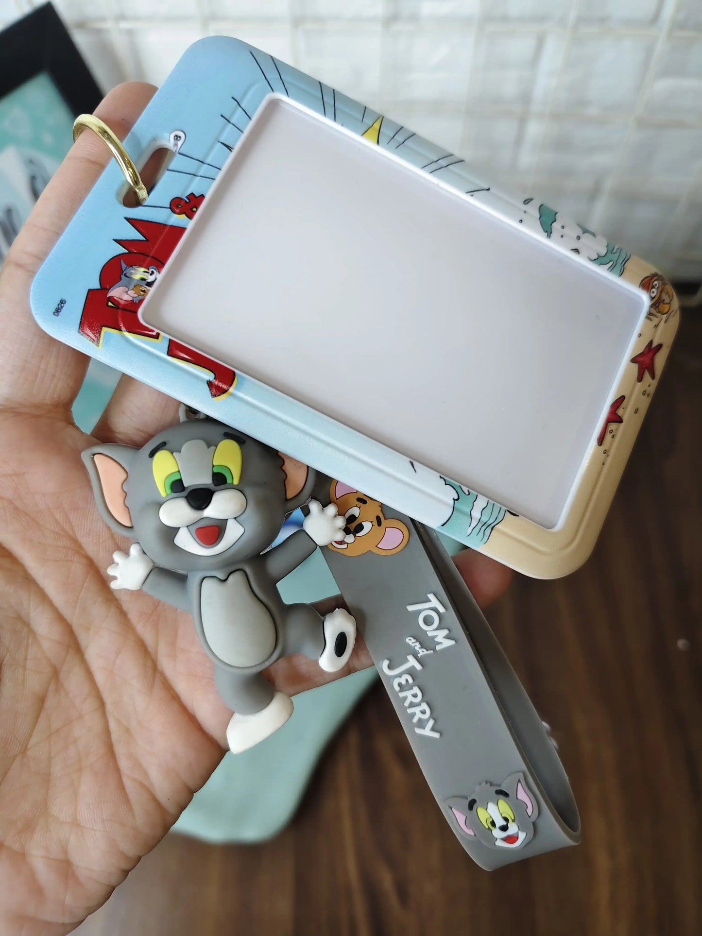 Tom and Jerry keychain with card holder