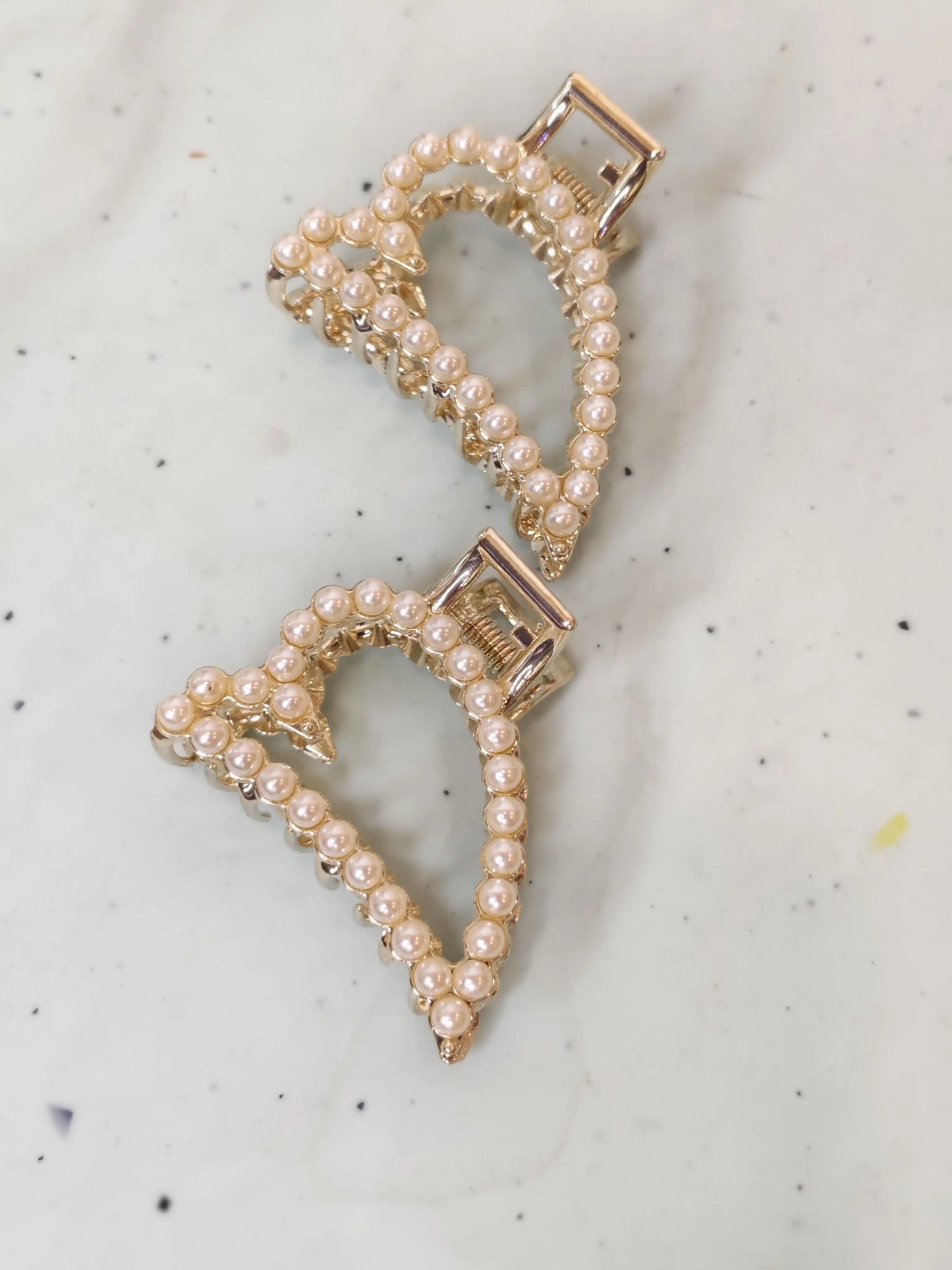 Pearl Triangle Hair Claw Clip | Elegant Pearl Clutch for Girls & Women