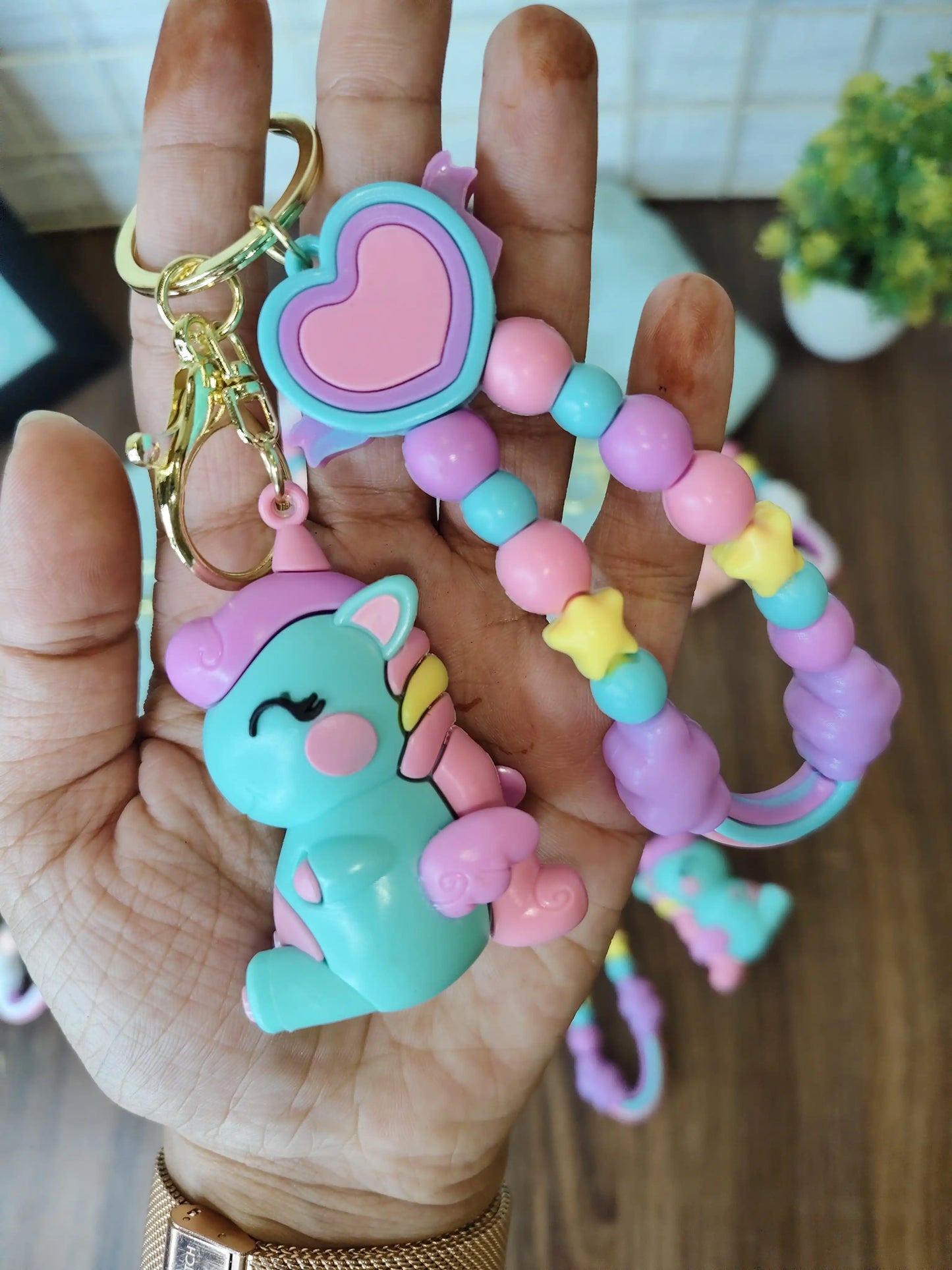 Unicorn beaded keychain| Unicorn keychain bag charm unicorn keyring