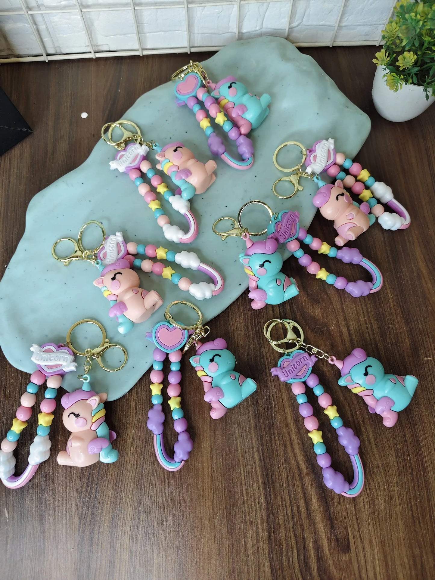 Unicorn beaded keychain| Unicorn keychain bag charm unicorn keyring
