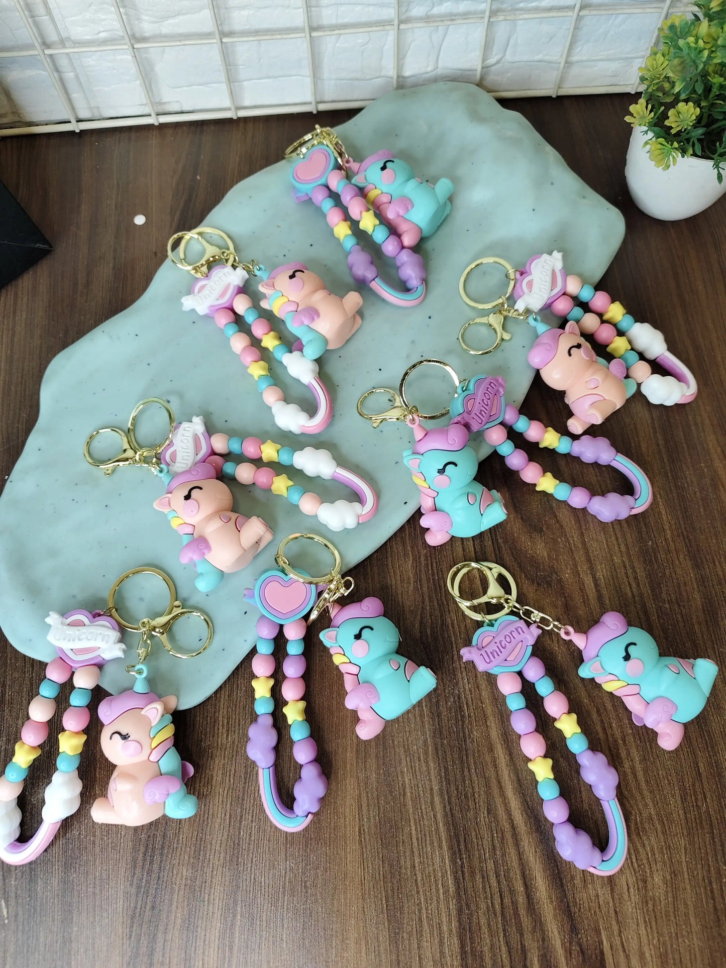 Unicorn beaded keychain| Unicorn keychain bag charm unicorn keyring
