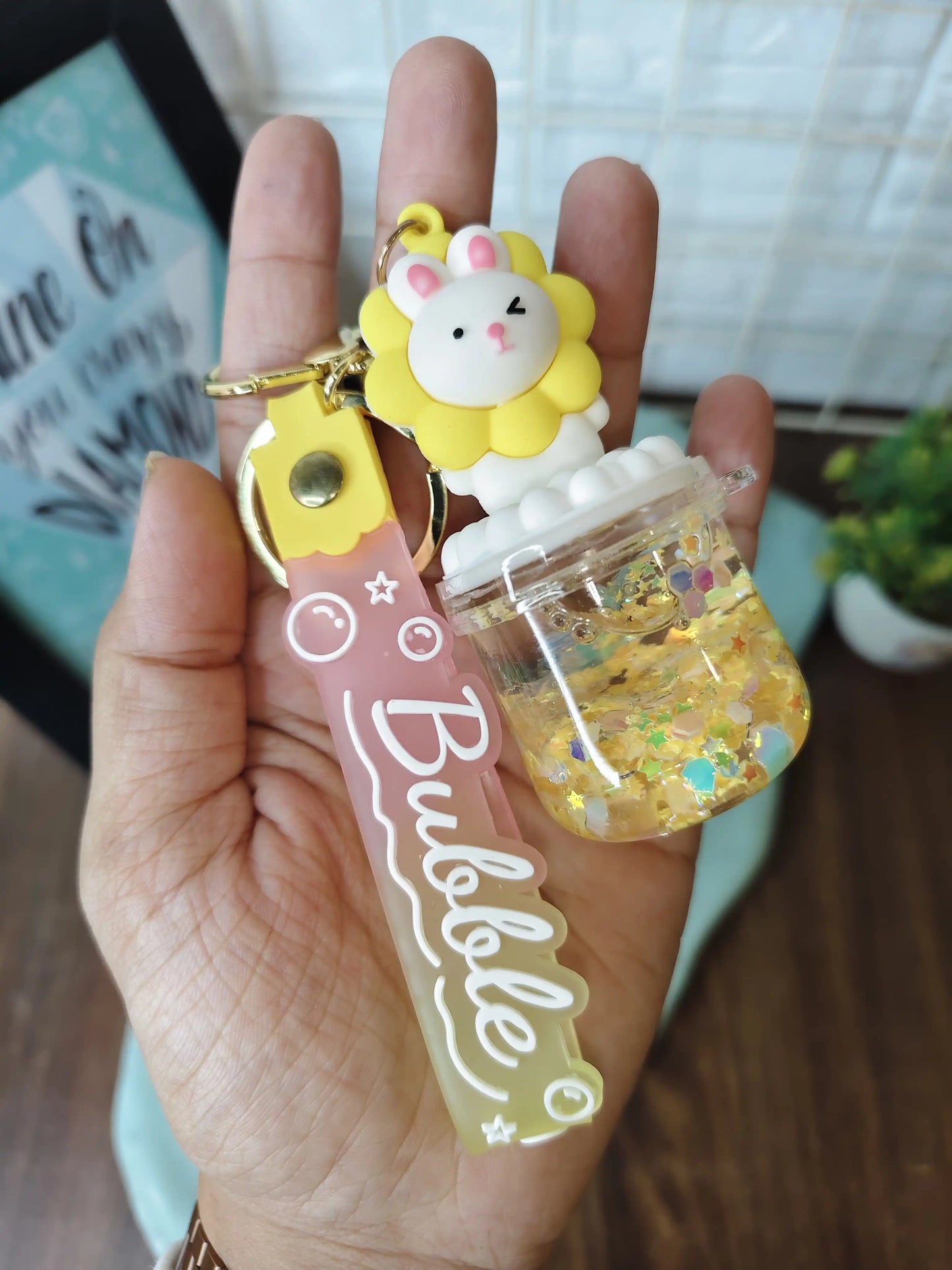 Water Glitter keychain