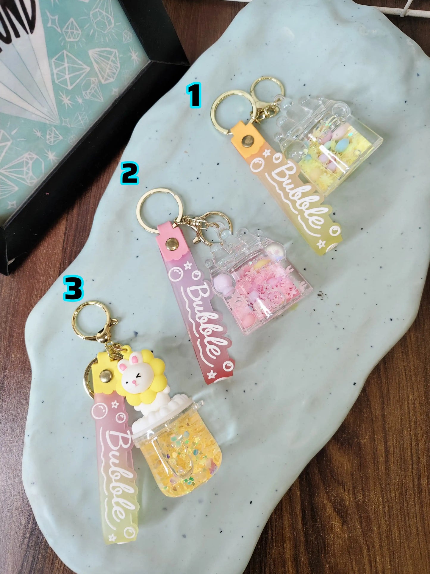 Water Glitter keychain