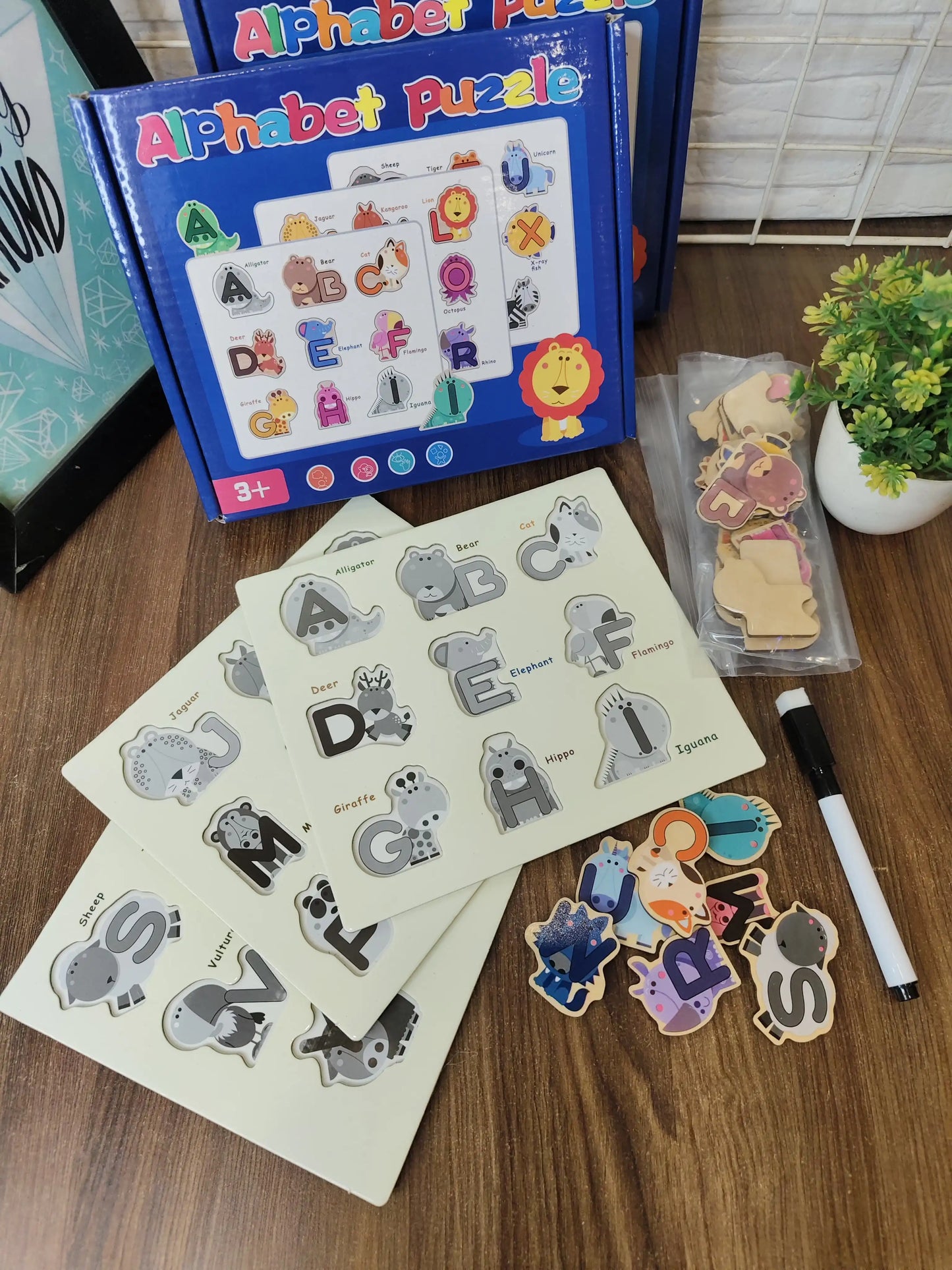 Wooden alphabet puzzle
