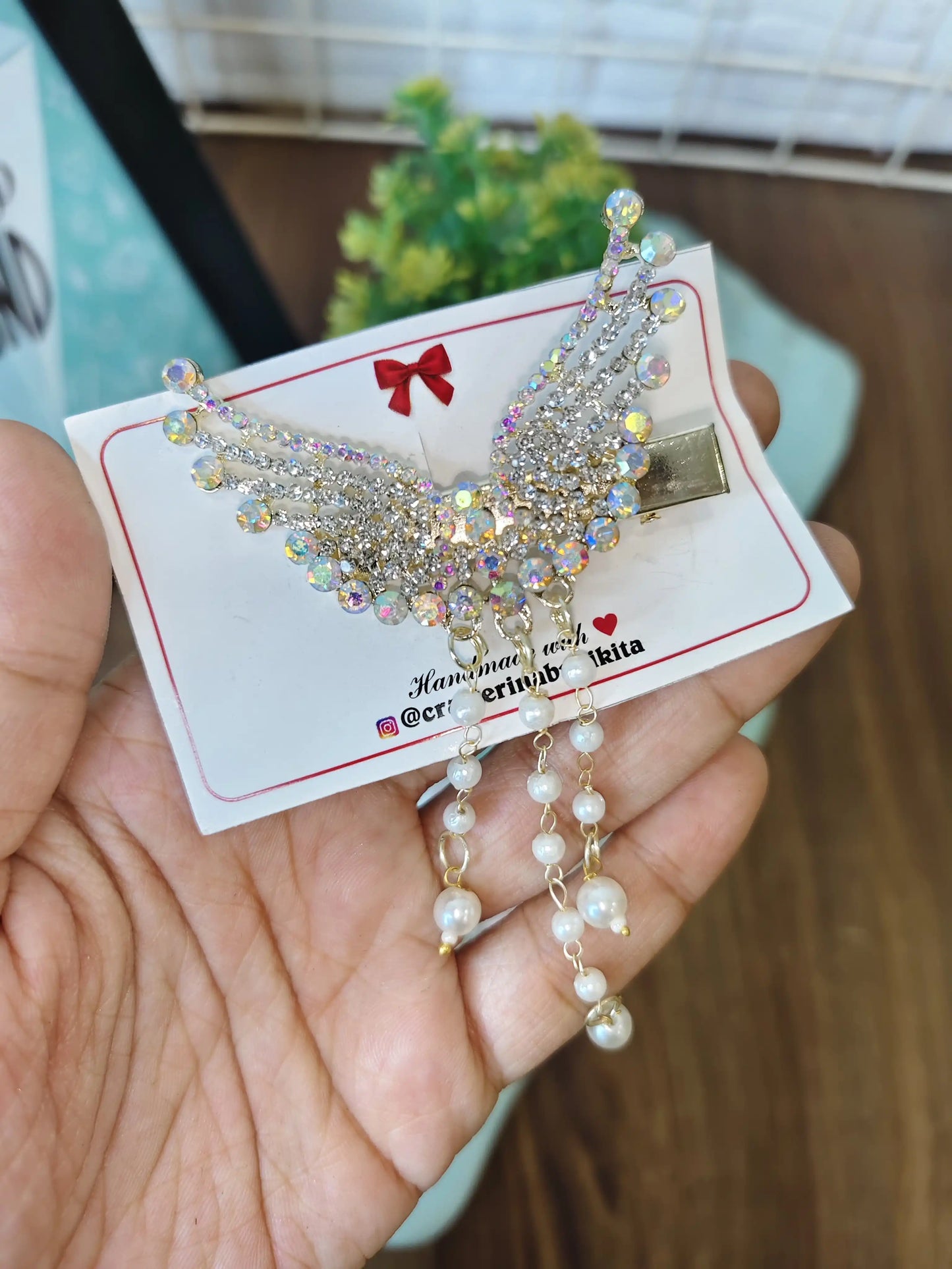 Zircon diamond butterfly hair clips