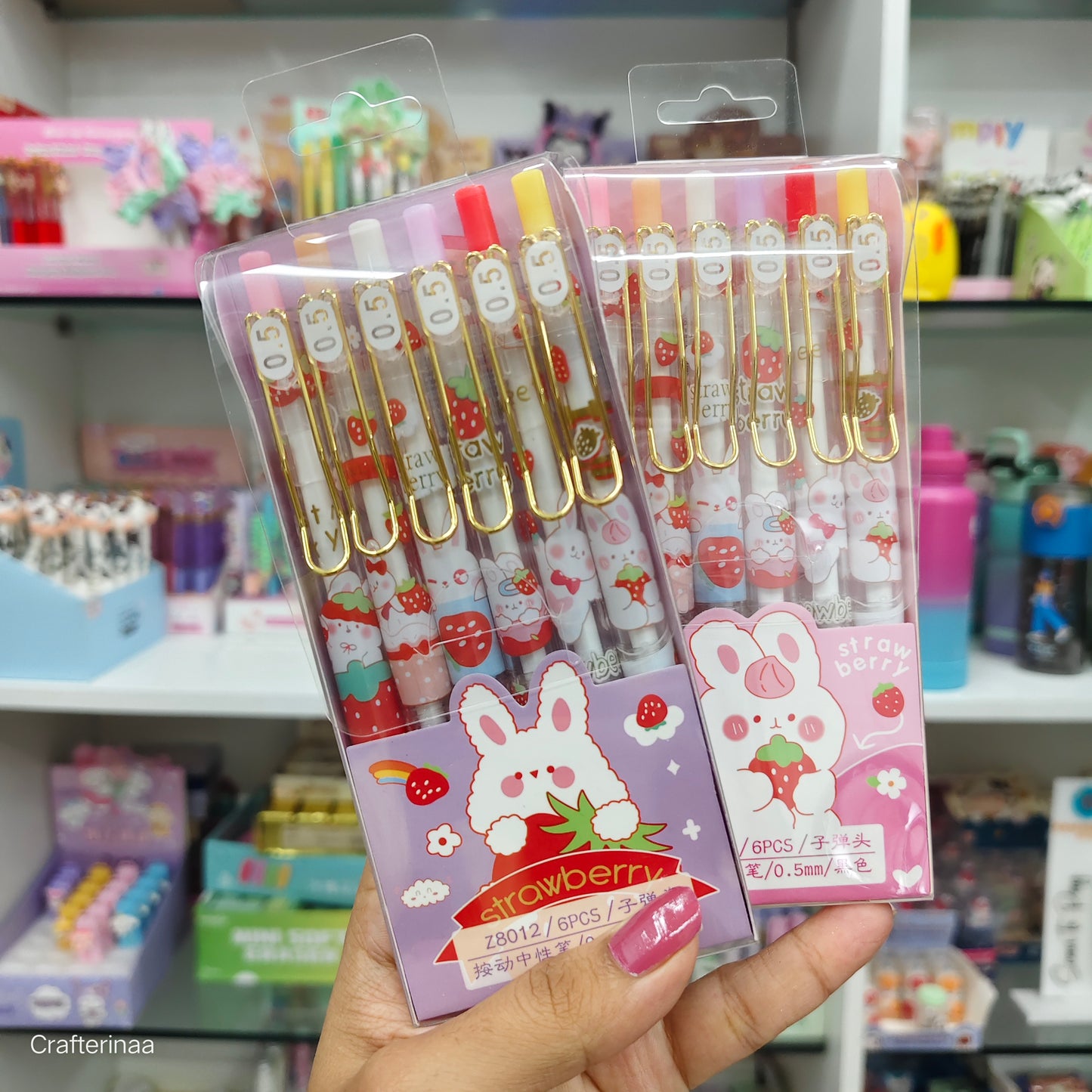 Cute Strawberry Aesthetic Gel Pen| 0.5mm Smooth Writing Pens