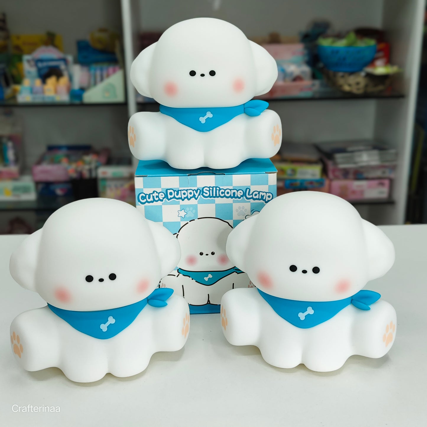 Adorable Puppy Dog Silicone Lamp with Warm Glow – Rechargeable Night Light